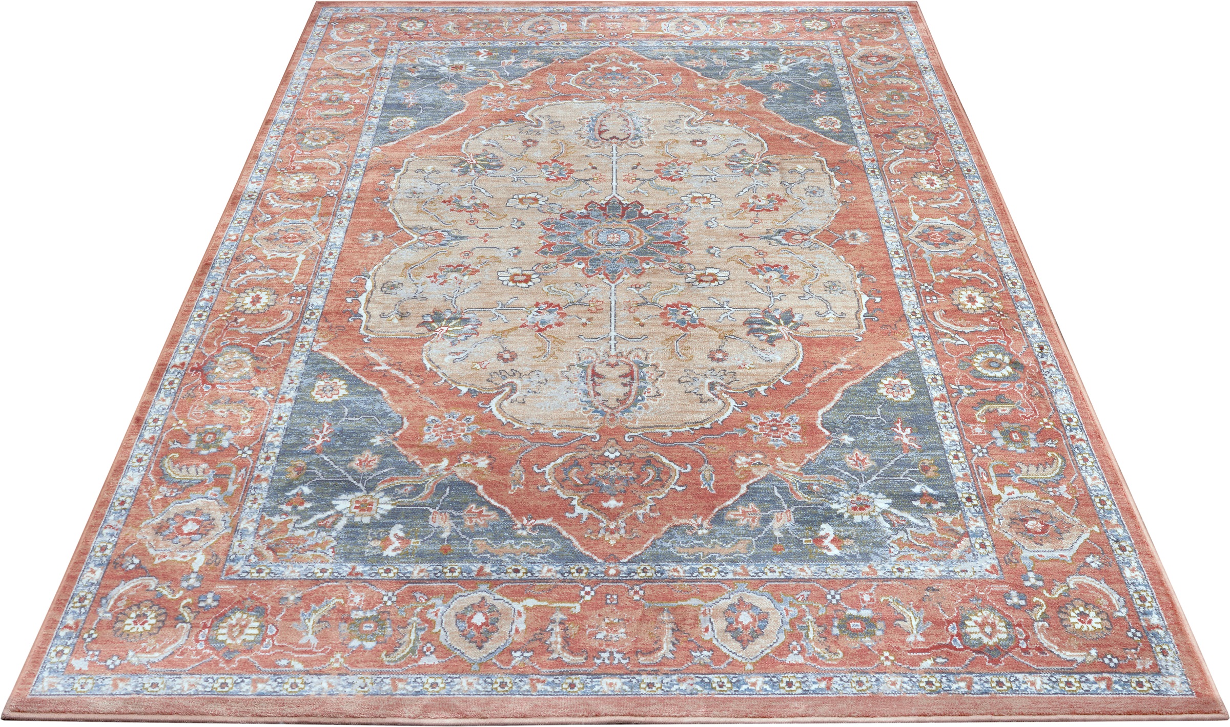 Image of NOURISTAN Teppich »Modasa«, rechteckig, 6 mm Höhe, Viskose, Orient Design, Seiden Optik, Wohnzimmer, Schlafzimmer, Arbeitszimmer, Strapazierfähig, Pflegeleicht bei Ackermann Versand Schweiz