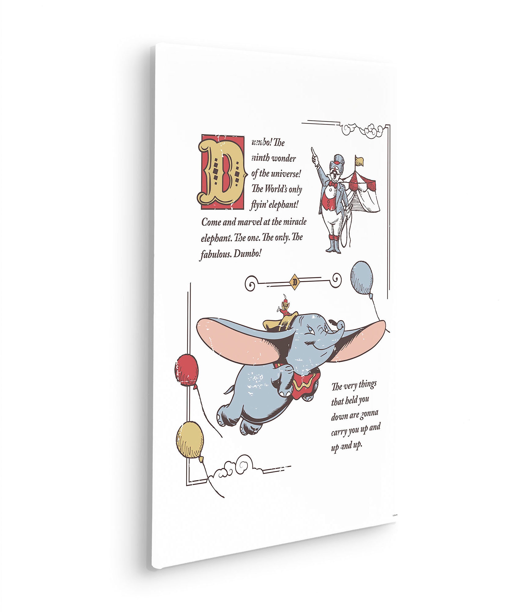 Komar Leinwandbild »Dumbo the Flying Elephant - Grösse 40 x 60 cm«, Disney, (1 St., 40 x 60 cm (Breite x Höhe), Keilrahmenbild mit Echtholzrahmen, Kinderzimmer