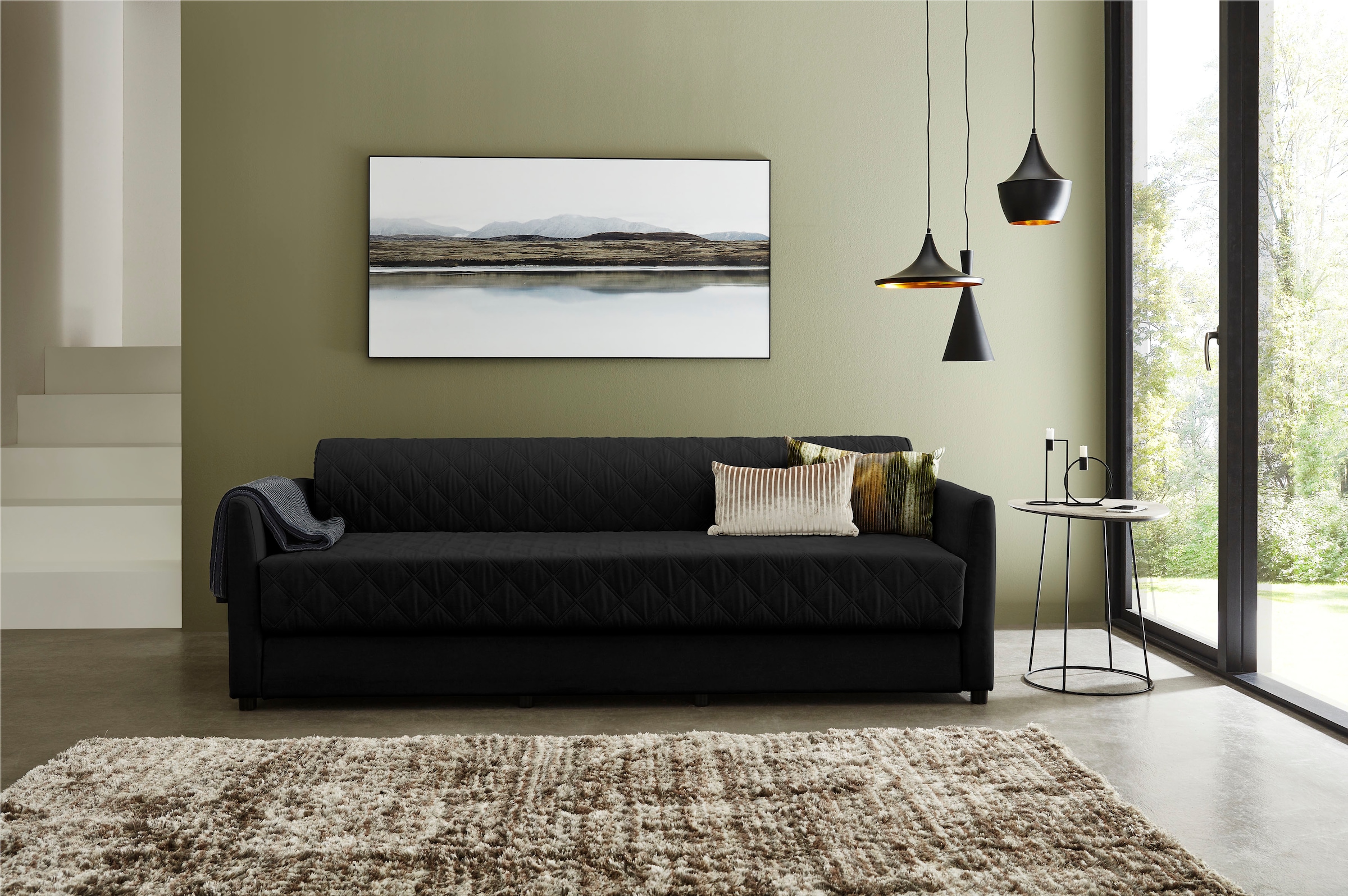 Image of ATLANTIC home collection Schlafsofa "Ken" mit Schlaffunktion, inklusive Topper mit abnehmbarem Bezug