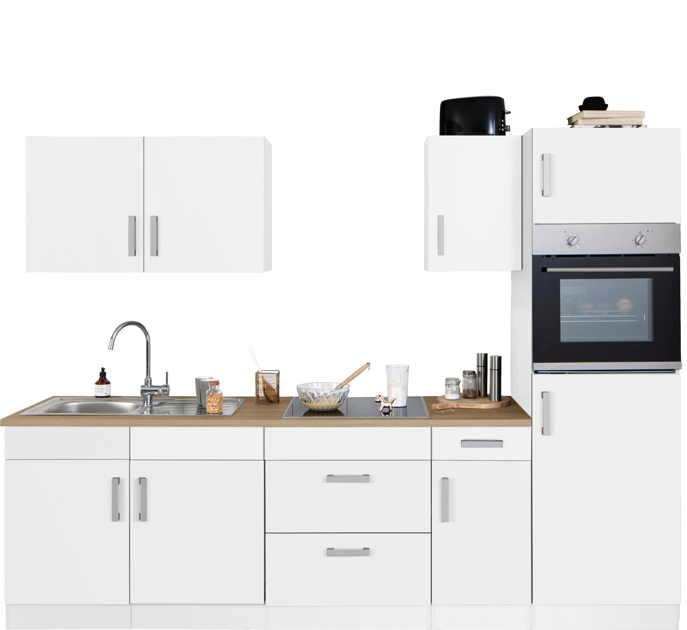 KOCHSTATION Kitchenette »KS-Gera« Largeur 270 cm, au choix avec appareils électroménagers, avec plan de travail