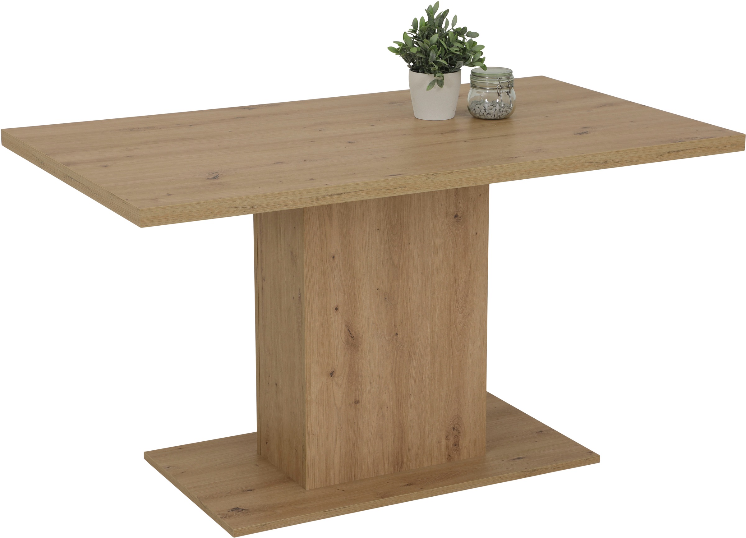 HELA Ensemble de salle à manger »ODER« 4 cuis tlg. Säulentisch 138x80 cm, rechts-links montierbar, Stuhl 140 kg belastbar