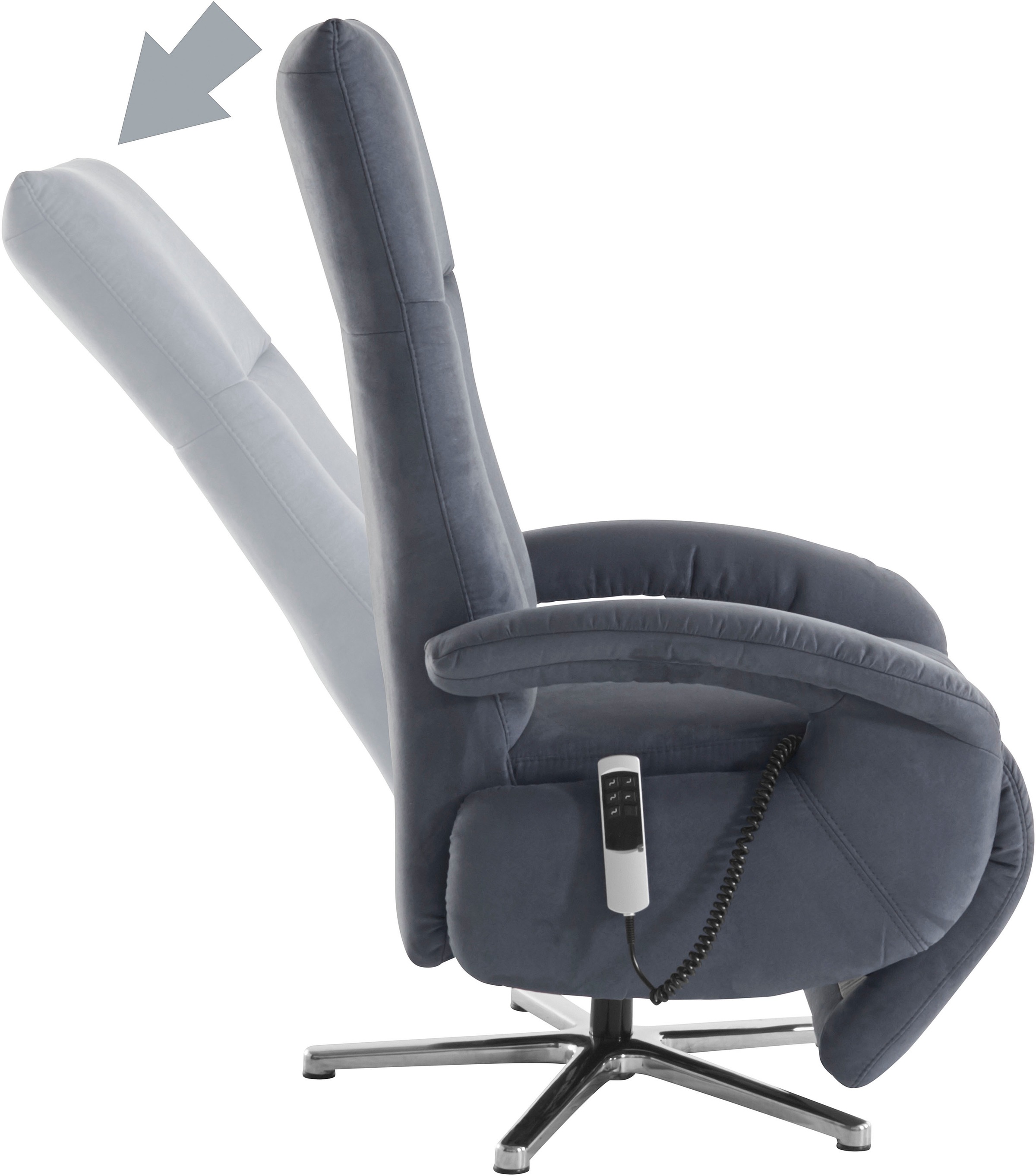 sit&more Fauteuil TV »Tycoon mit Kopfteilverstellung und 360° Drehfunktion« wahlweise manuell oder elektrischer Funktion, auch mit Akku (kabellos)