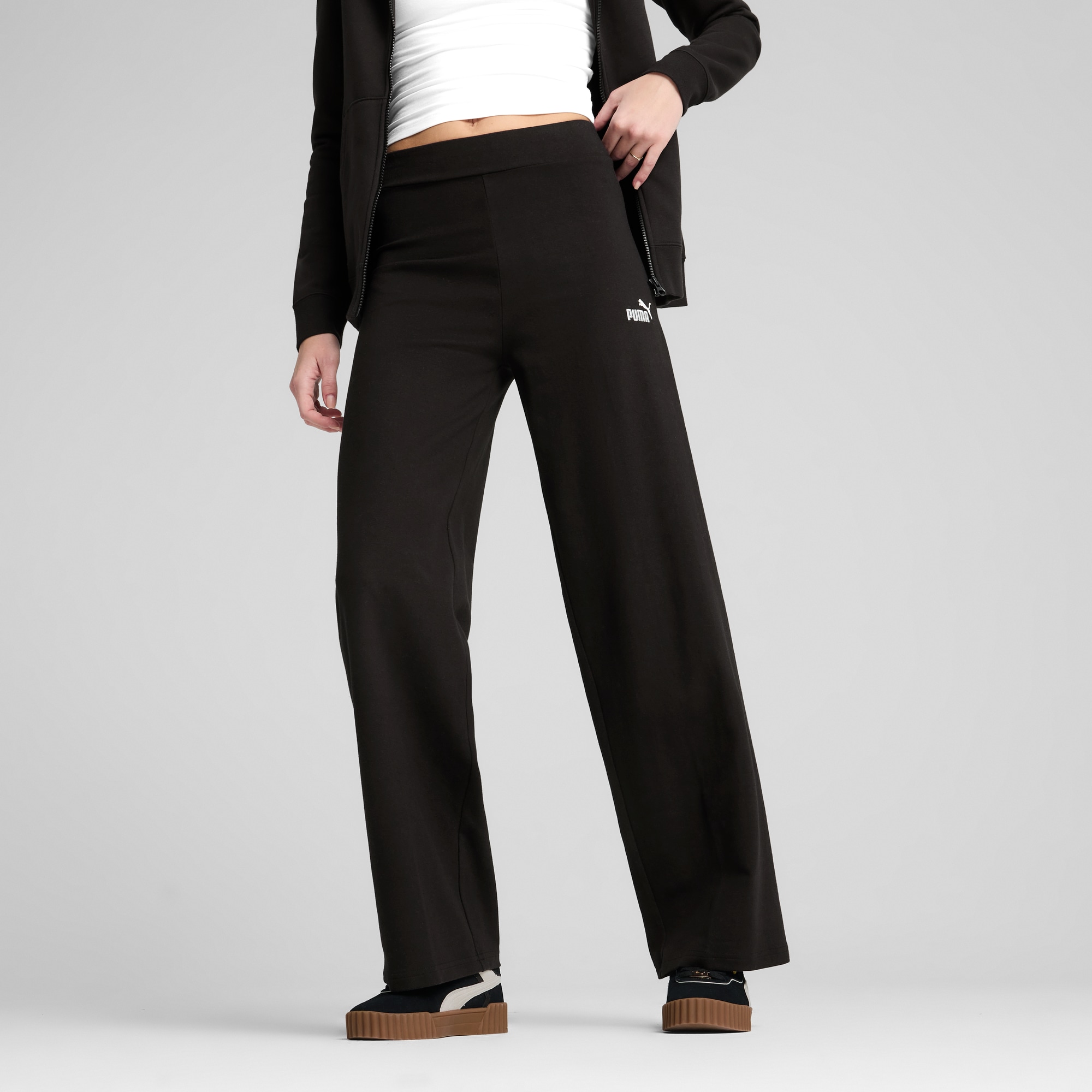 Image of PUMA Leggings "ESS SMALL NO 1 LOGO HIGH-WAIST STRAIGHT LEGGINGS" aus Baumwolle, mit elastischem Bund, schmale Passform