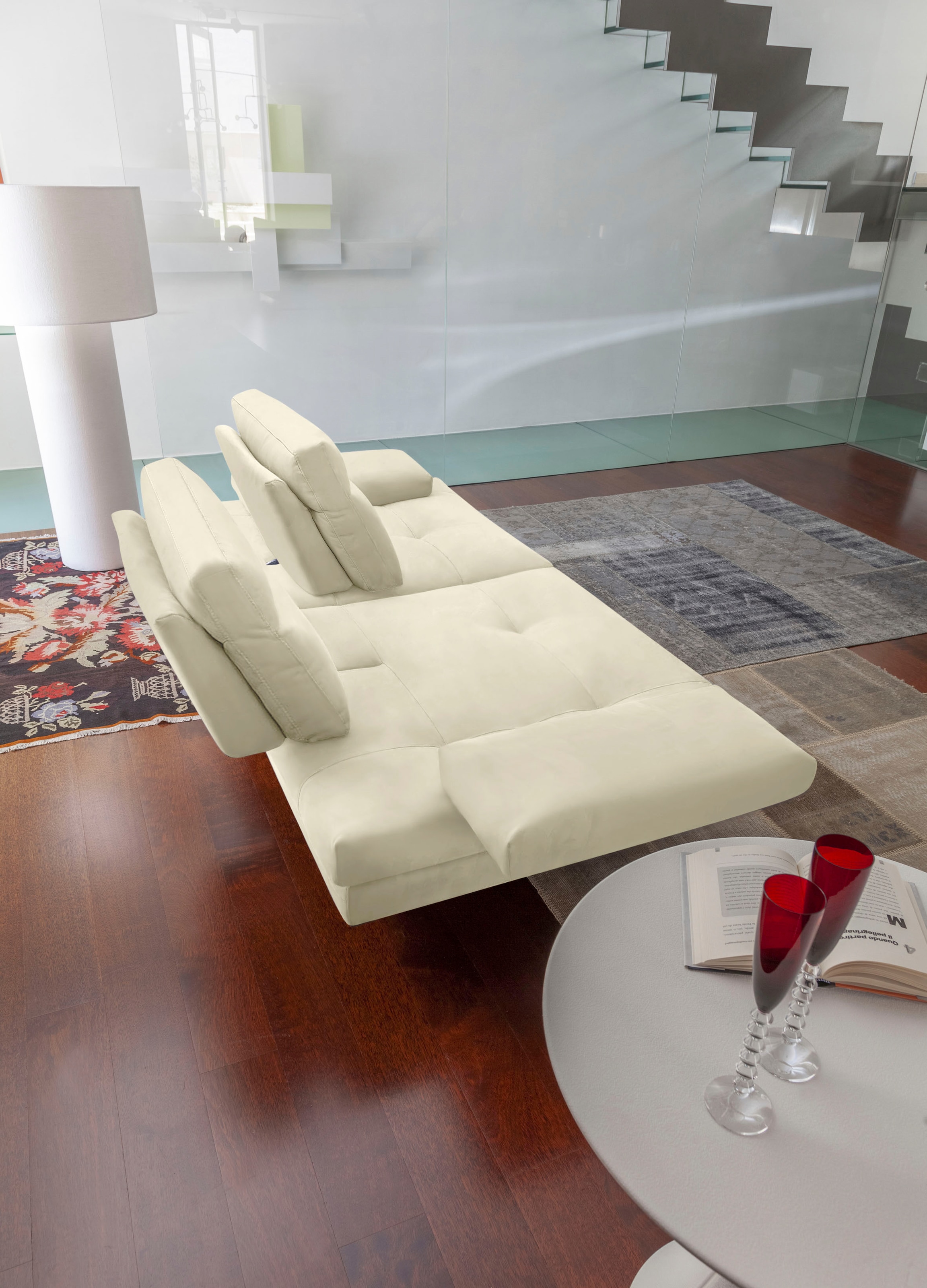CALIA ITALIA 3,5-Sitzer »Toby Wing, italienisches Designsofa, super bequem, Megasofa«, inkl. Sitztiefenverstellung und Armteilfunktion, Füsse in Schwarz matt