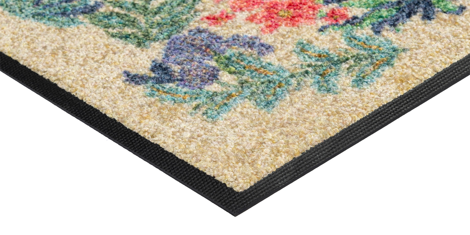wash+dry by Kleen-Tex Tapis de sol »Flower Bouquet Daylight« Rectangulaire 7 mm Höhe également disponible en version coureur, lavable et compatible sèche-linge