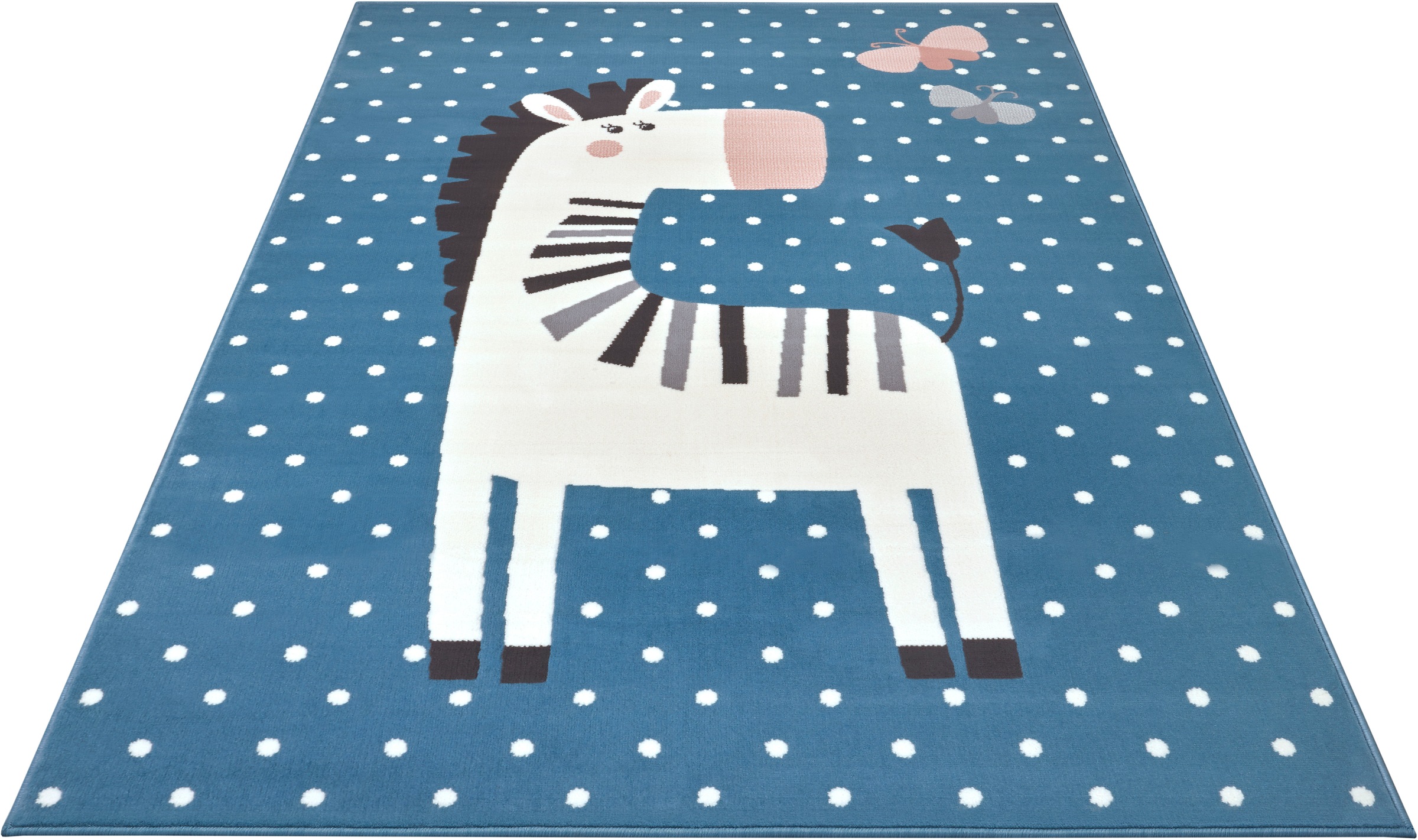 Image of HANSE Home Kinderteppich »Zebra Funny«, rechteckig, 9 mm Höhe, Schmetterlinge, Tiermotiv, Kurzflor, Kinderzimmer, Strapazierfähig, Pflegeleicht, Robust bei Ackermann Versand Schweiz