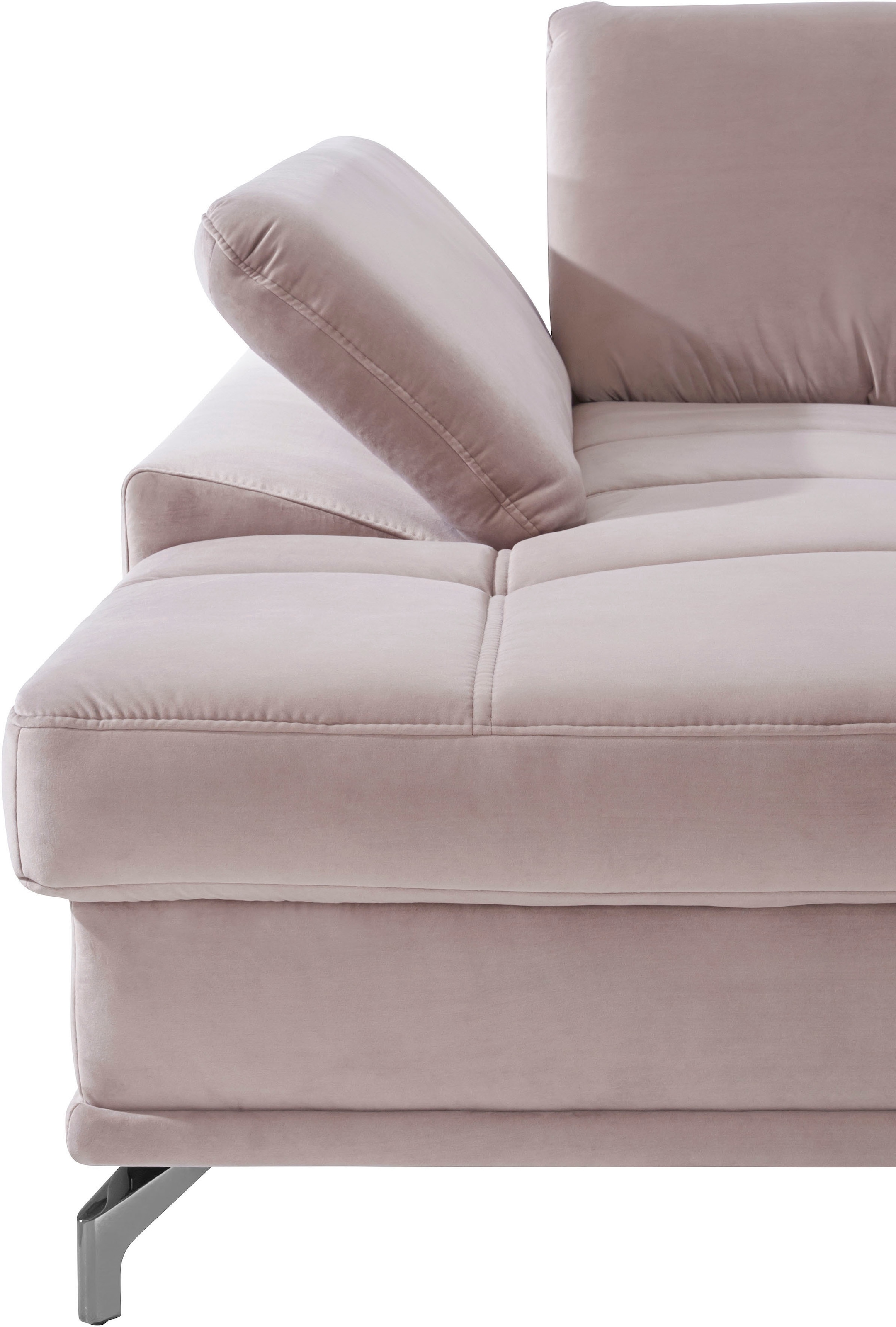 Places of Style Wohnlandschaft »Costello U-Form, mit Sitztiefenverstellung, Armteilverstellung und«, 3 Nierenkissen, optional Bettfunktion und Bettkasten