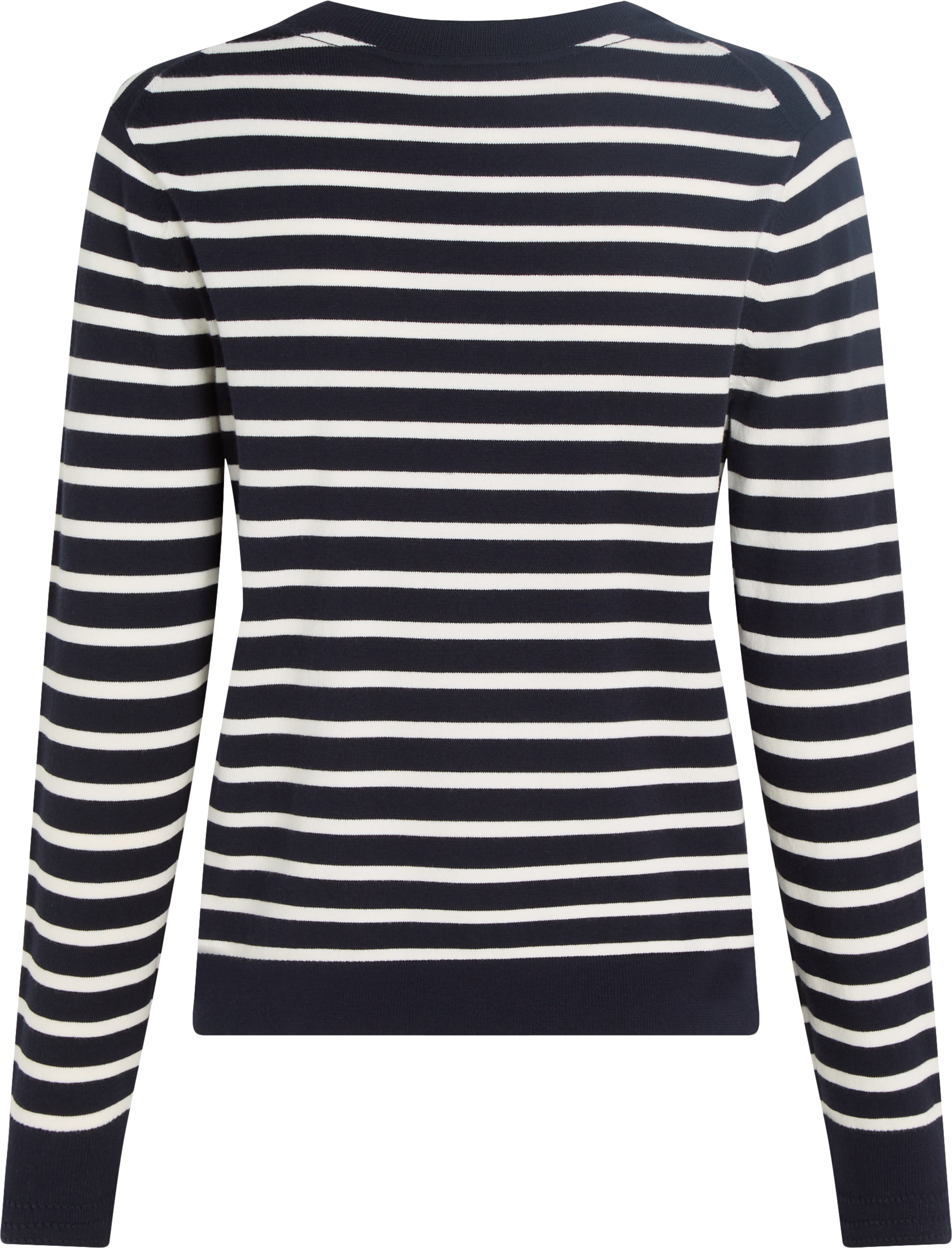 Tommy Hilfiger V-Ausschnitt-Pullover »CO JERSEY STITCH V-NK SWEATER mit V-Ausschnitt und Ripp«, unifarben, casual, regular fit, Baumwollmix, V-Ausschnitt
