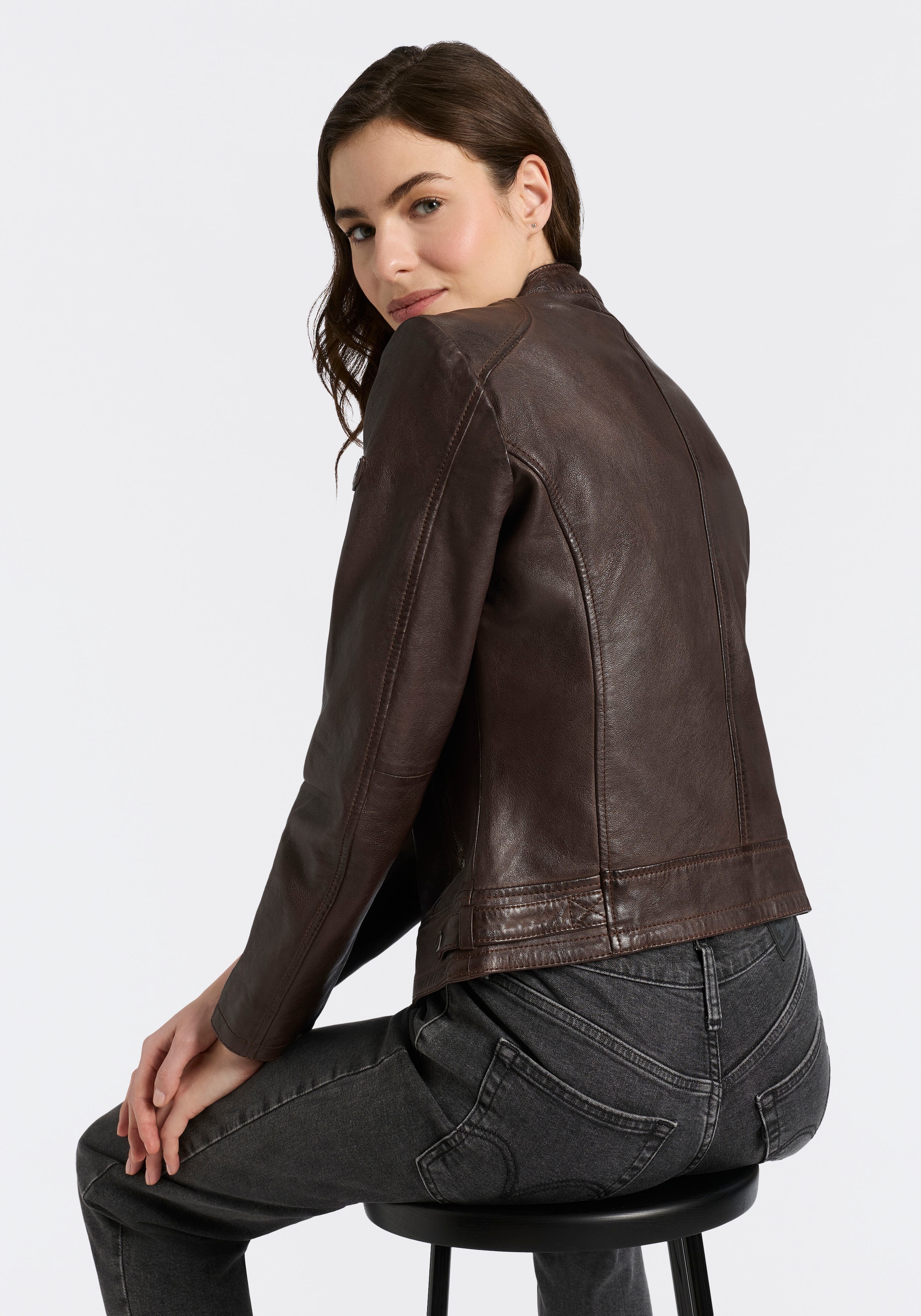 Mauritius Veste en cuir »MWYouvie« mit Stehkragen