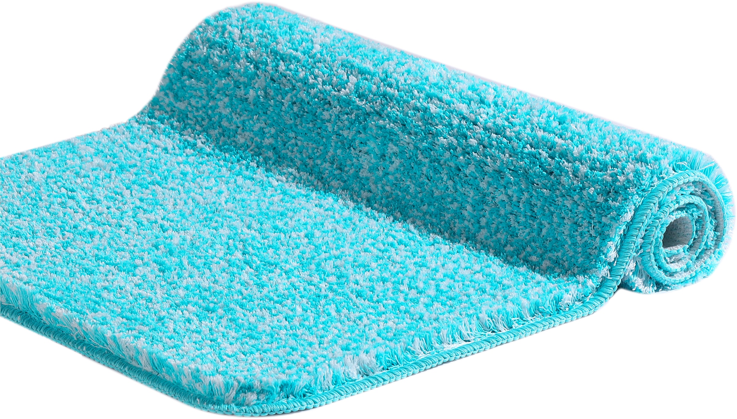 my home Badematte »Vanessa meliert, Badvorleger, Badezimmer Teppich, Duschvorleger« Höhe 20 mm rutschhemmend beschichtet strapazierfähig Badteppich, weiche Haptik, unifarben