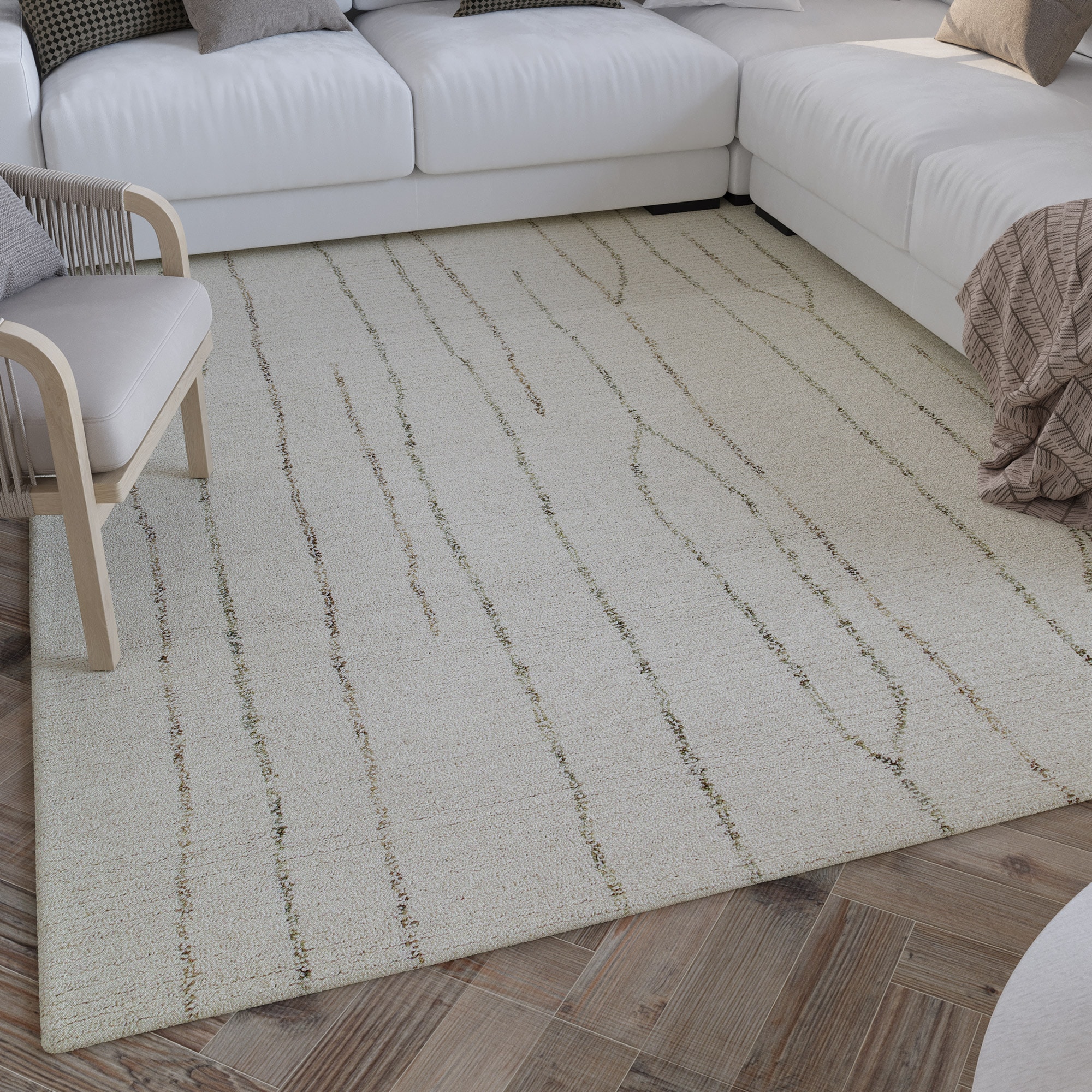 Image of Wecon home Wollteppich "Hamptons THIRTYNINE" rechteckig 10 mm Höhe Läufer, Schurwolle, Kurzflor, Wohnzimmer, Schlafzimmer, elegant, Linie
