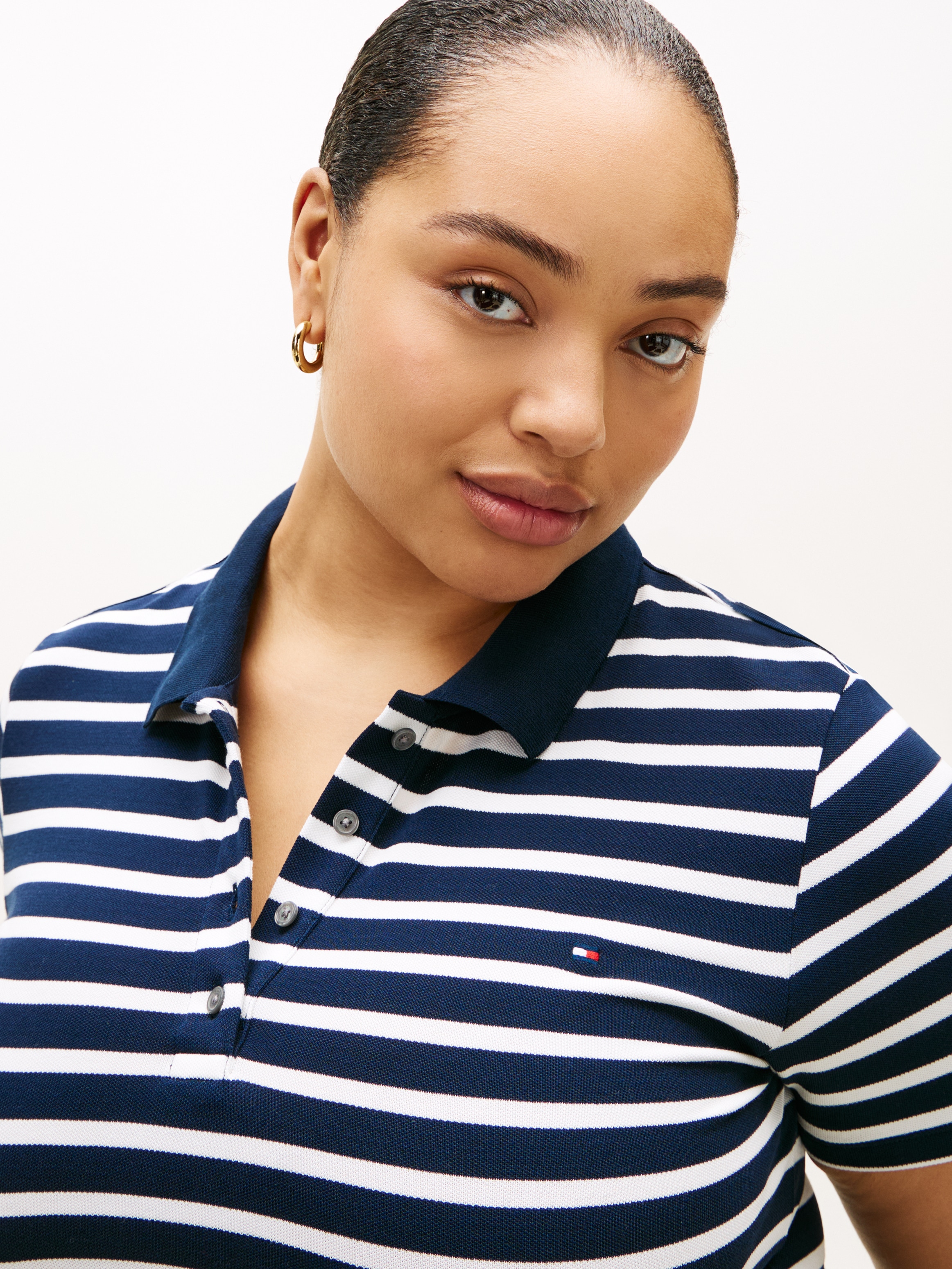 Tommy Hilfiger Curve Polo »CRV 1985 SLIM PIQUE POLO SS« in grossen Grössen, aus Pique Qualität