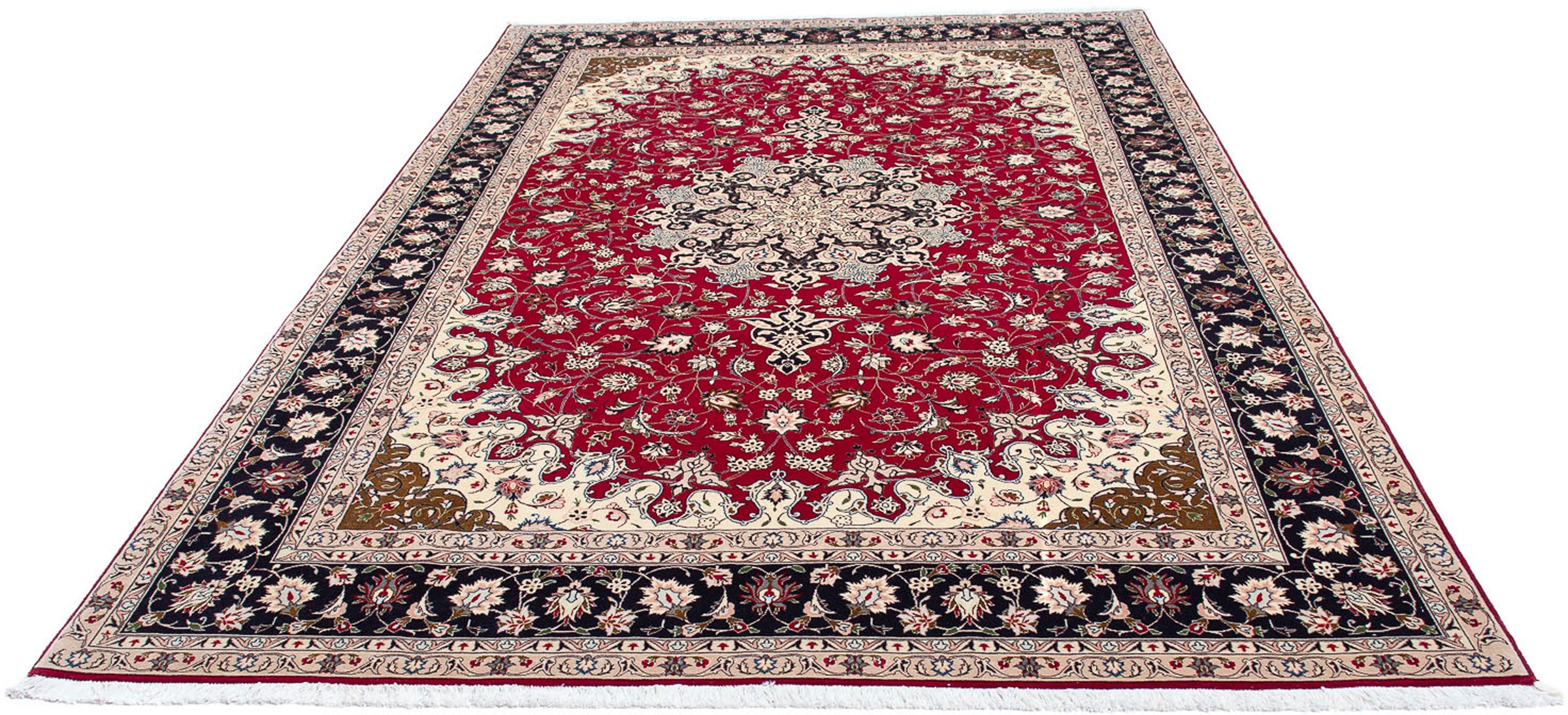 Image of morgenland Orientteppich »Perser - Täbriz - Royal - 318 x 205 cm - dunkelrot«, rechteckig, 7 mm Höhe, Wohnzimmer, Handgeknüpft, Einzelstück mit Zertifikat bei Ackermann Versand Schweiz