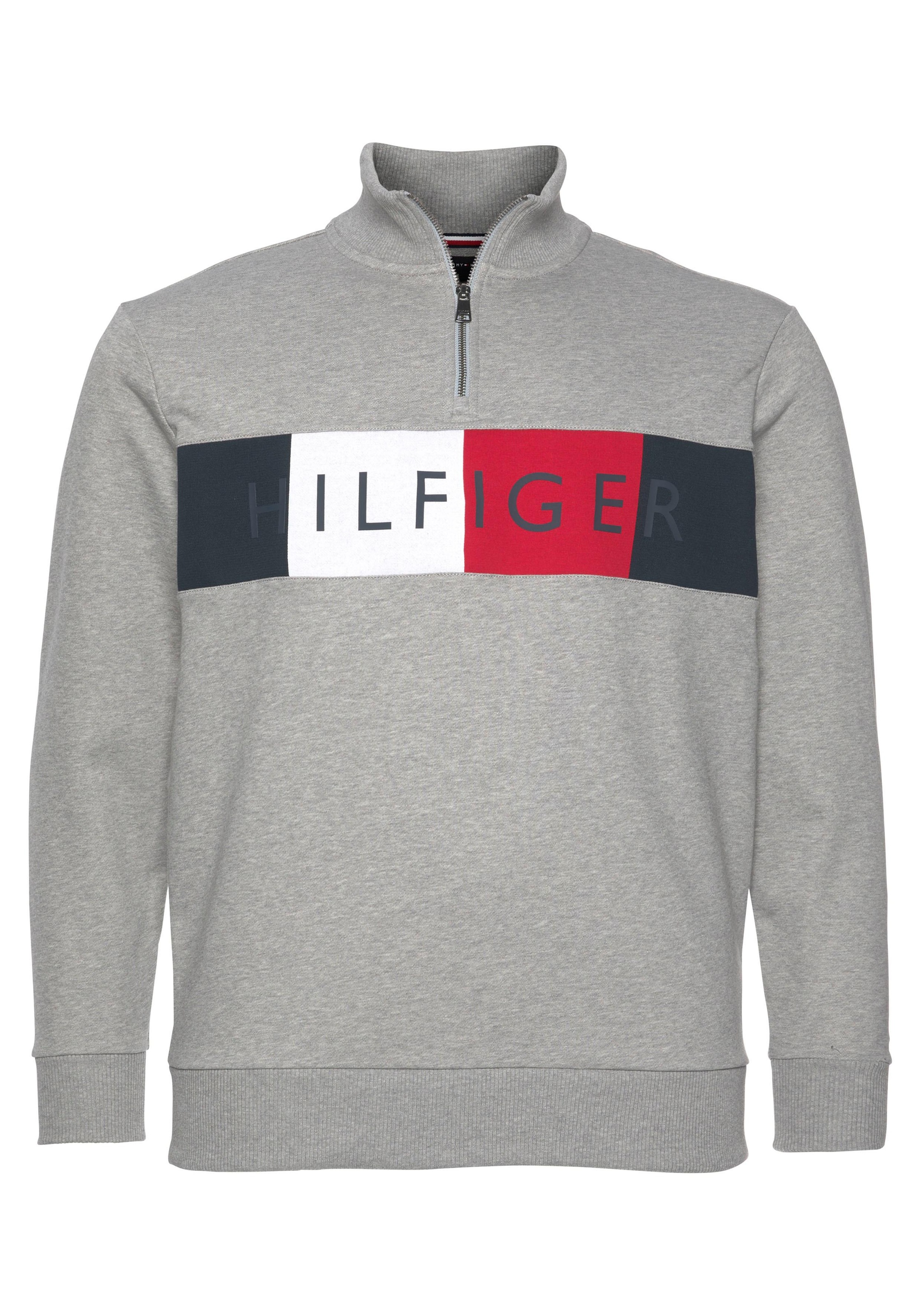Image of Tommy Hilfiger Big & Tall Sweatshirt »BIG & TALL HILFIGER LOGO ZIP MOCK-B« bei Ackermann Versand Schweiz