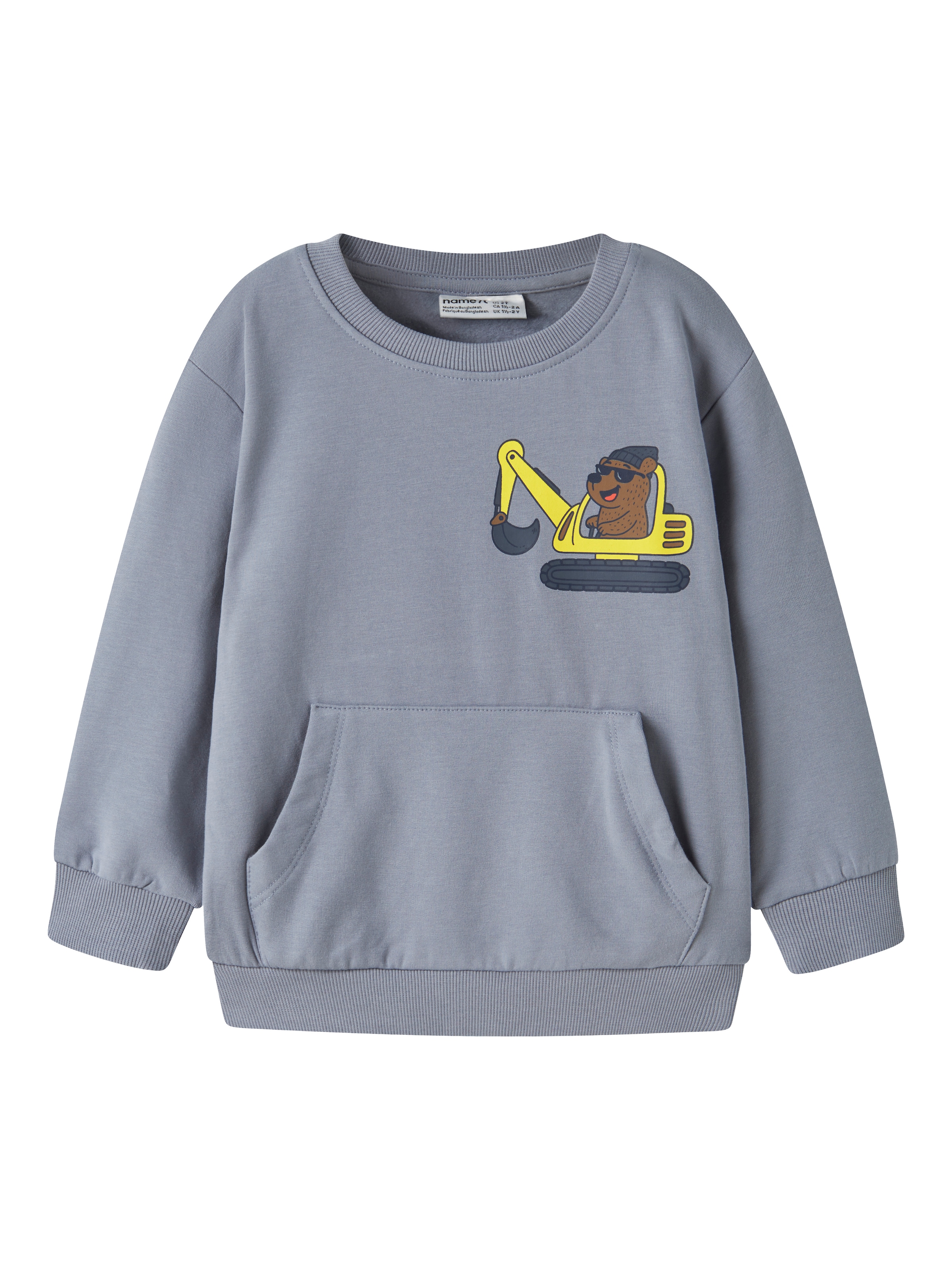 Name It Sweat-shirt »NMMVUGO LS NREG SWEAT BRU«, Baumwolle mit Stretch, Kängurutasche, regular fit
