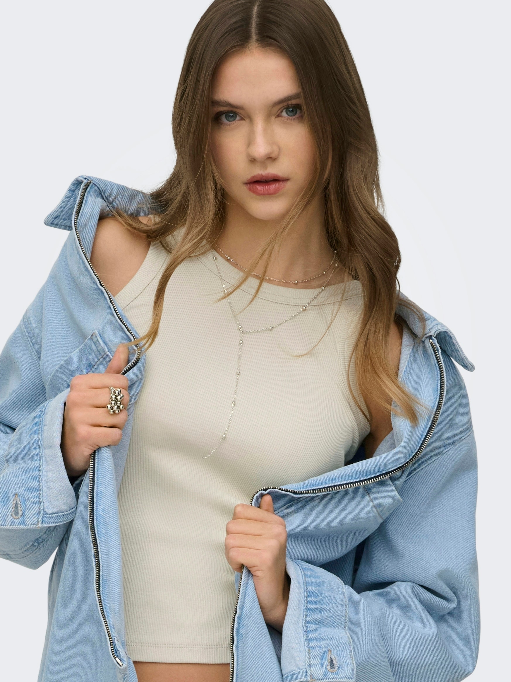 ONLY Débardeur »ONLVAL 2-WAY TANK TOP JRS NOOS« mélange de coton, col rond