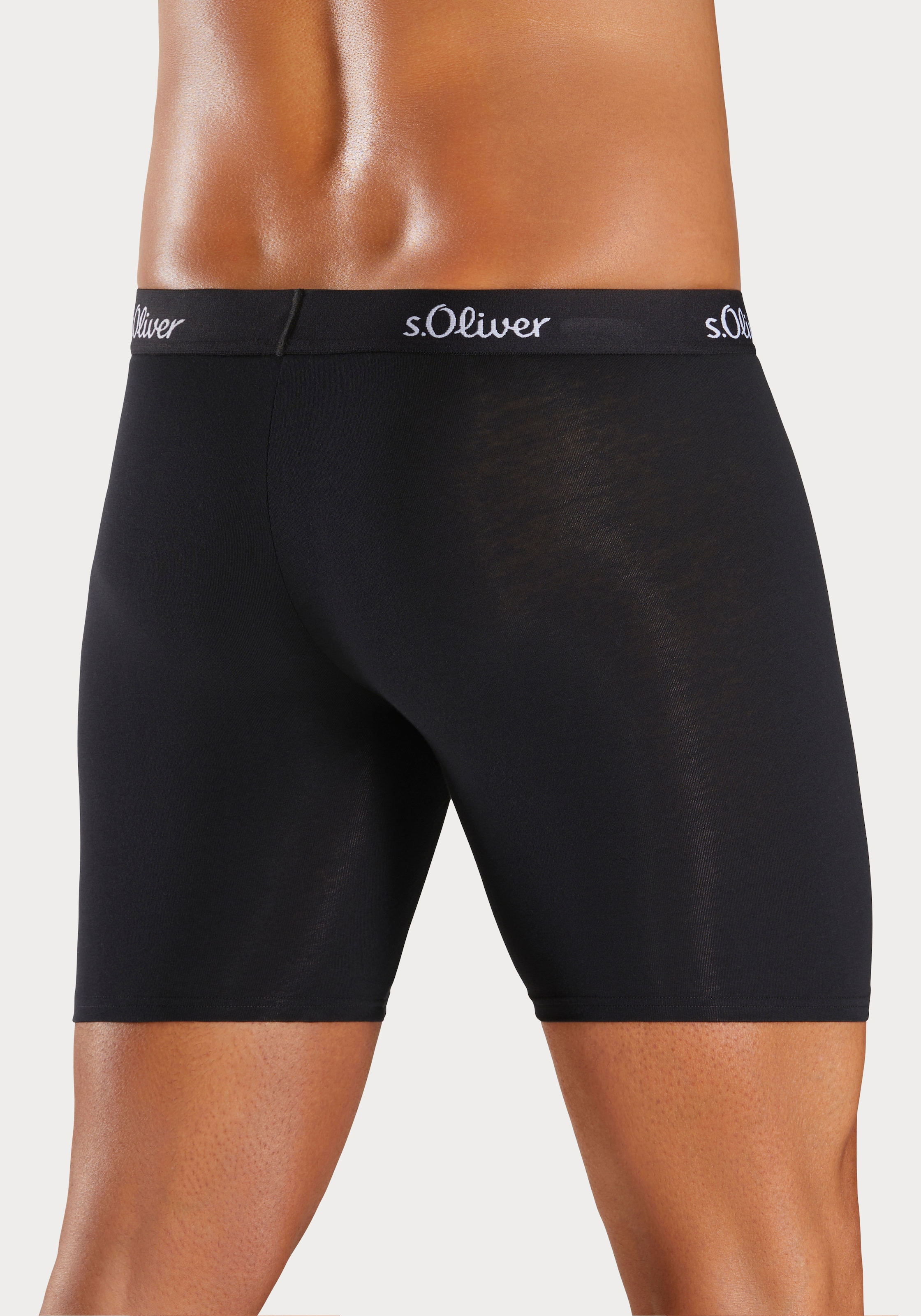 s.Oliver Langer Boxer »Boxershorts für Herren«, (Packung, 3 St.), mit längerem Bein