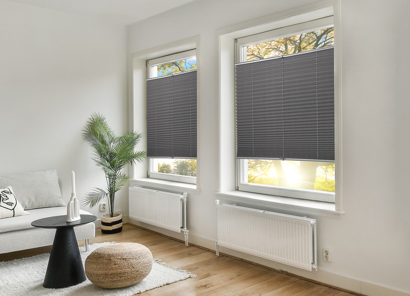 GOODproduct Plissé »LAHOLM UNI« Lichtschutz Aucun perçage requis sous tension Fixmass, Klemmträger in Unifarben passend zum Plissee -NEUHEIT!