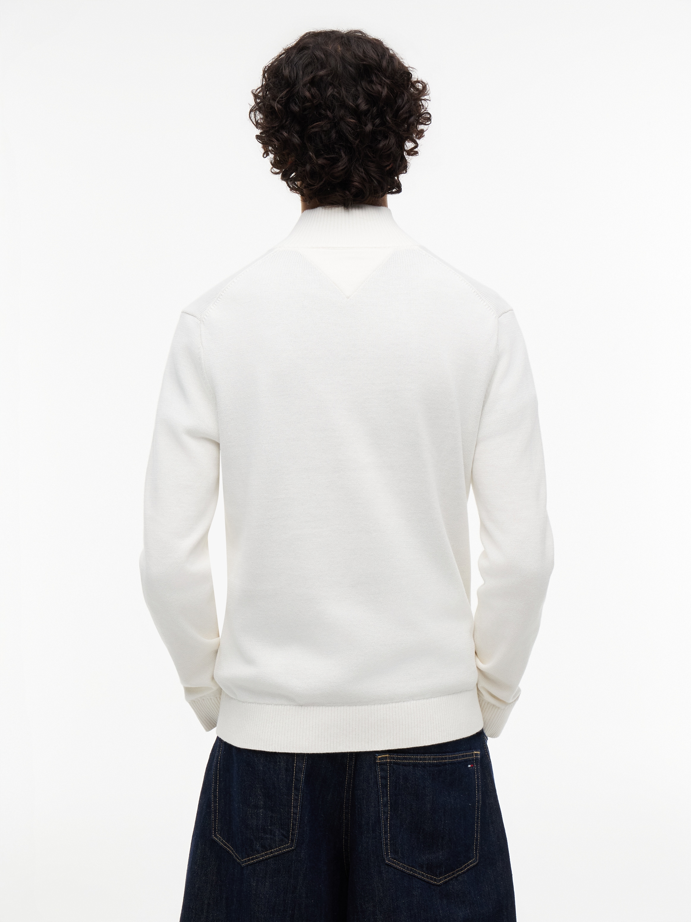 Tommy Jeans Pull en tricot »TJM SLM ESS LIGHT ¼ ZIP SWTR EXT« avec encolure ronde