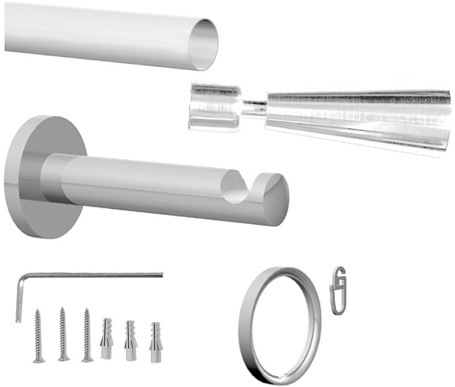 indeko Gardinenstange »Genf«, 1 läufig-läufig, Fixmass, Komplett-Set inkl. Ringen und Montagematerial