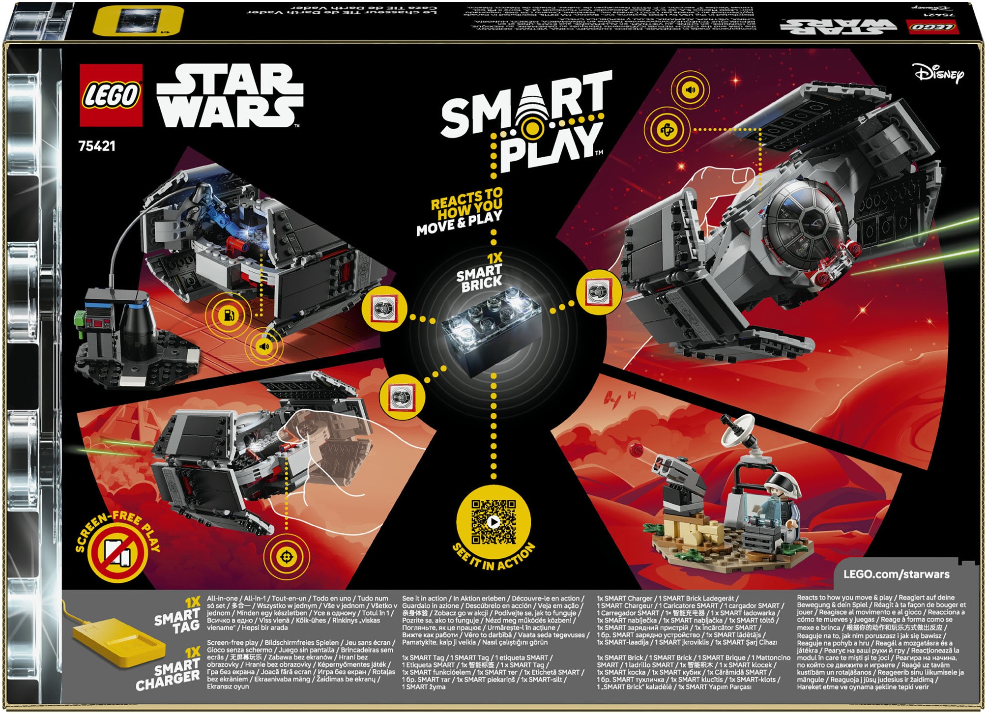 LEGO® Pions de construction »SMART Play: Darth Vaders TIE Fighter (75421), LEGO Star Wars™« inklusive SMART Brick; mit Licht- und Soundeffekten