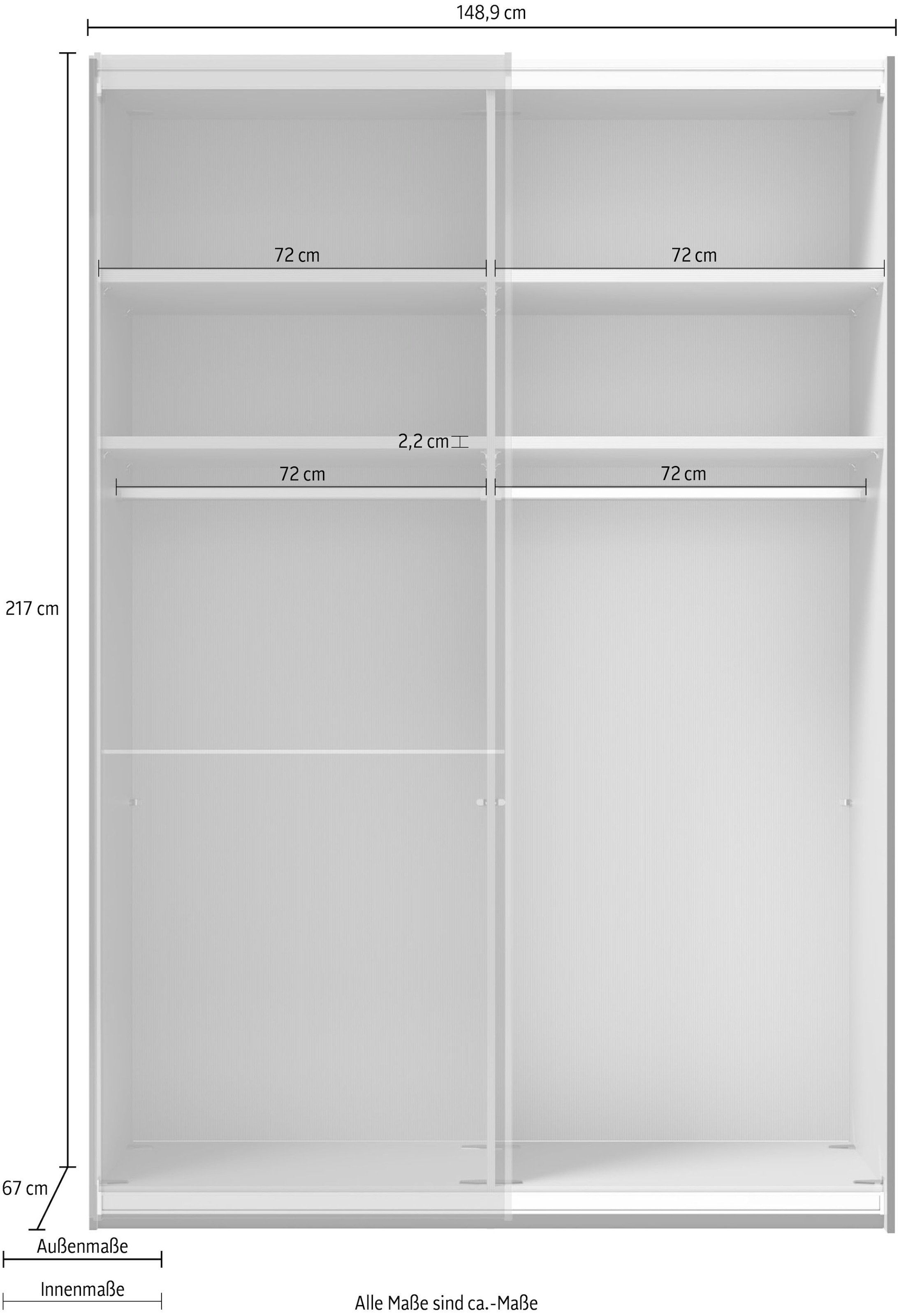 Musterring Armoire à portes coulissantes »Imola W« incl. étagères et tringles à vêtements, avec portes en verre et surhausses