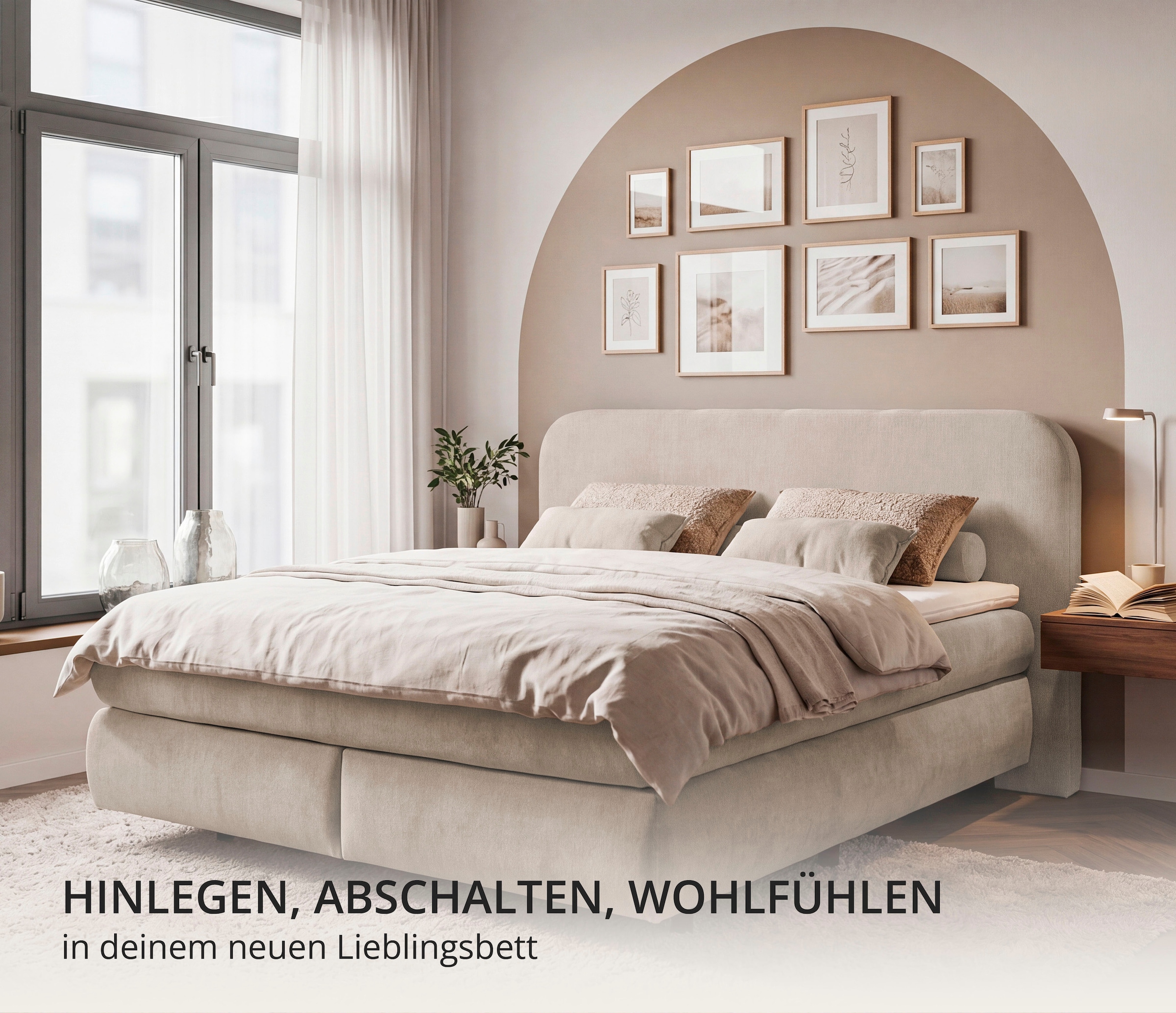 ED EXCITING DESIGN Lit boxspring »ELBRUS in der Breite 180cm, inkl. Topper« disponible en plusieurs couleurs