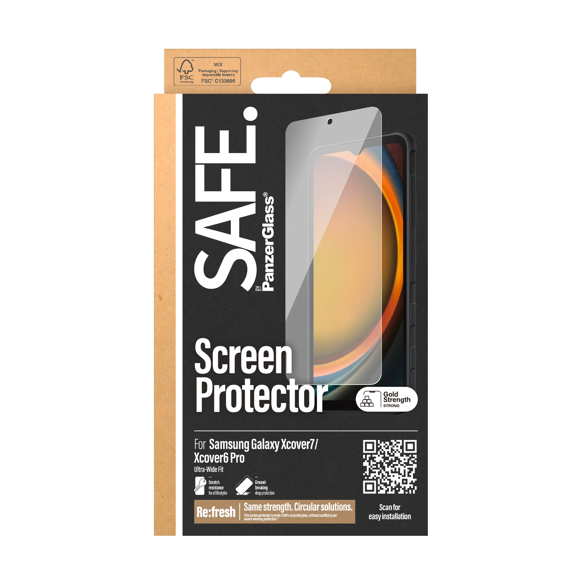 SAFE by PanzerGlass Displayschutzglas »Ultra-Wide Fit Screen Protector«, für Samsung Galaxy Xcover7, (1 St.), Displayschutzfolie, Schutzfolie, Bildschirmschutz, kratz- & stossfest