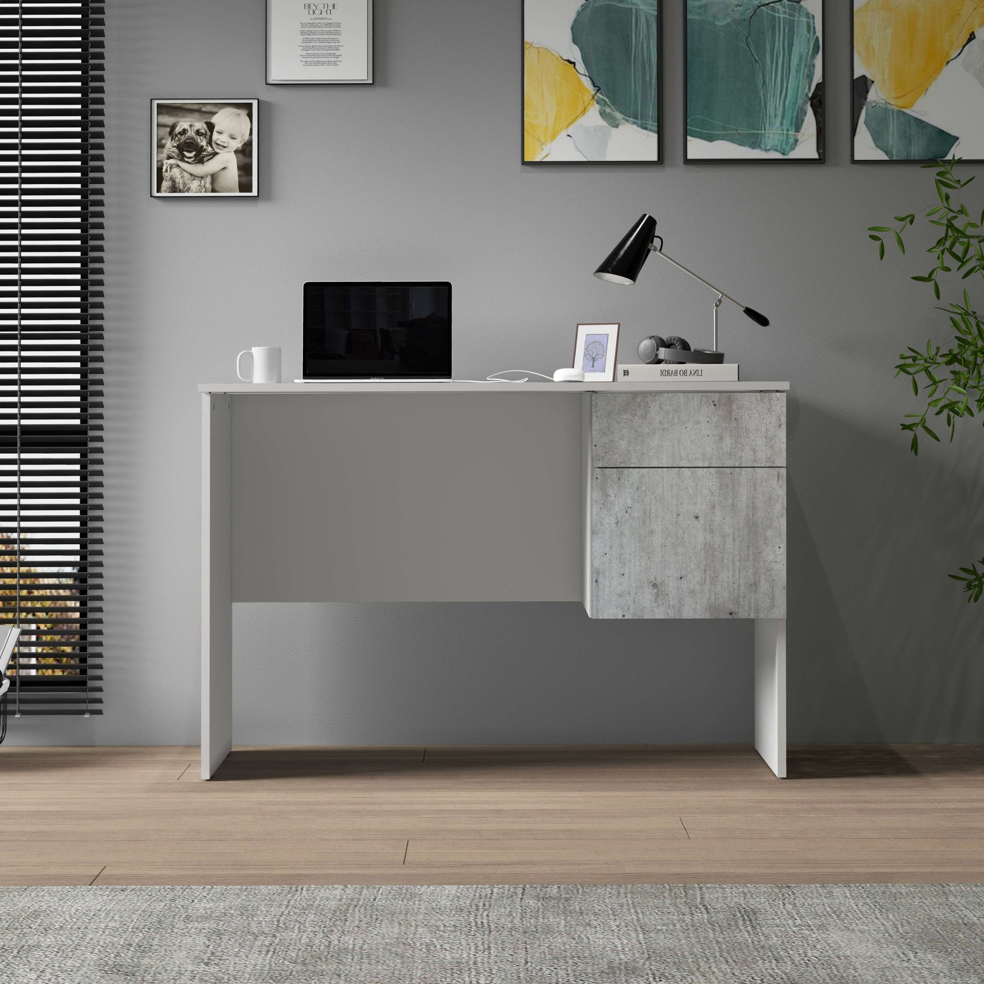 INOSIGN Schreibtisch »Coro, kleiner Computertisch, Bürotisch« mit 1 Tür & 1 Schublade, Breite 110 cm, Made in Italy