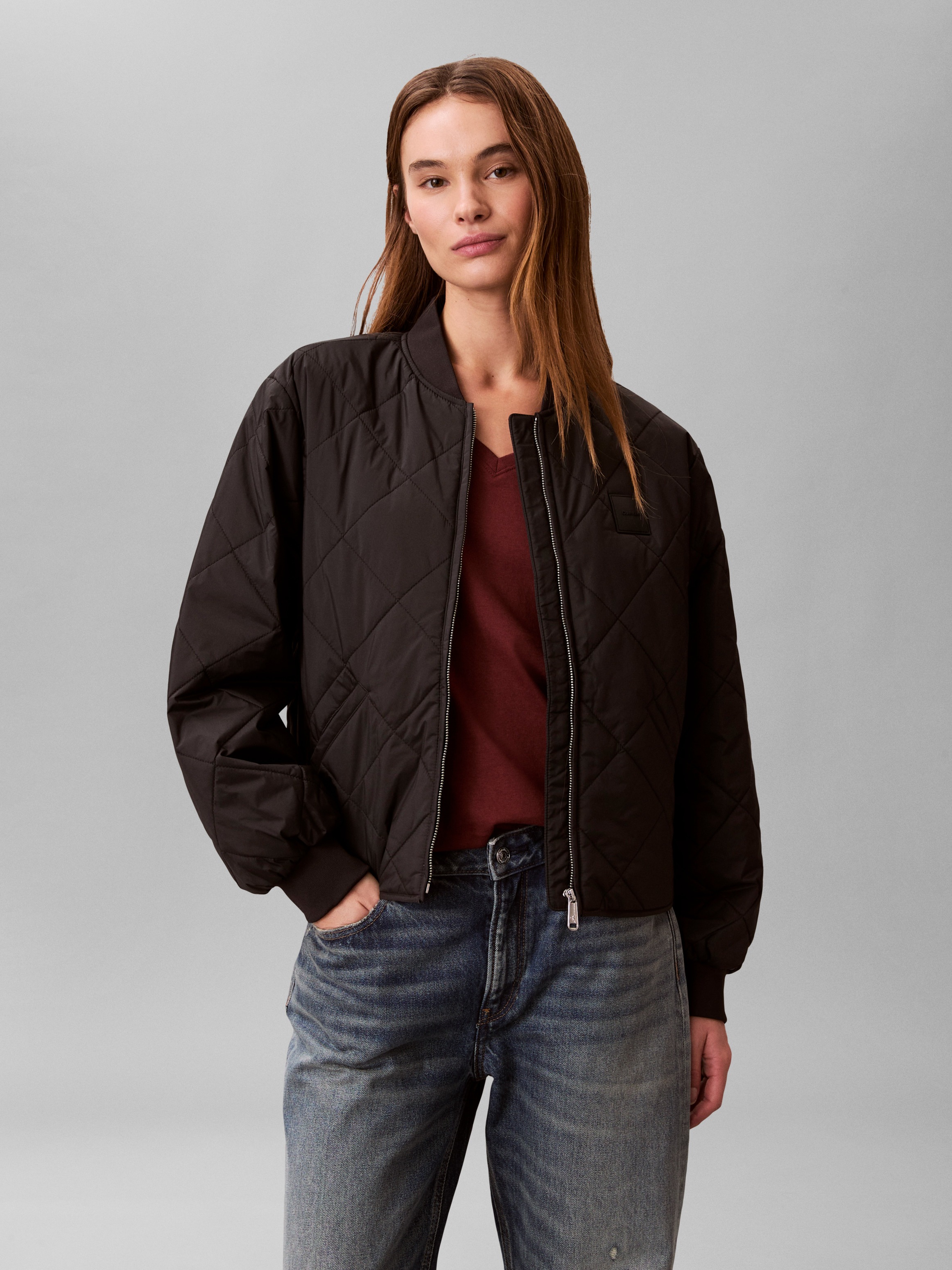 Image of Calvin Klein Jeans Steppjacke ohne Kapuze Regular fit mit Rundhalsausschnitt