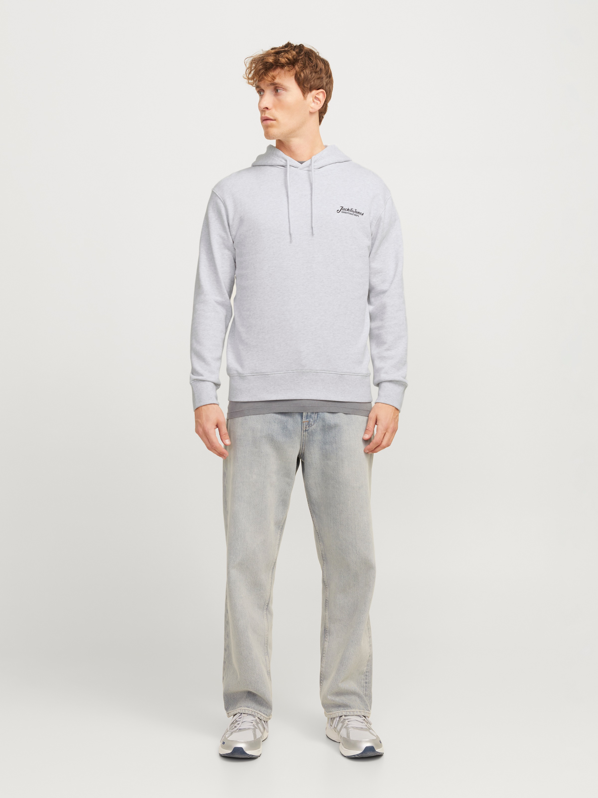 Jack & Jones Kapuzensweatshirt »JJBEAU – Sweater mit Logodruck, Slim Fit und Baumwolle«, unifarben, modisch, slim fit, angeraute Sweatware, Kapuze