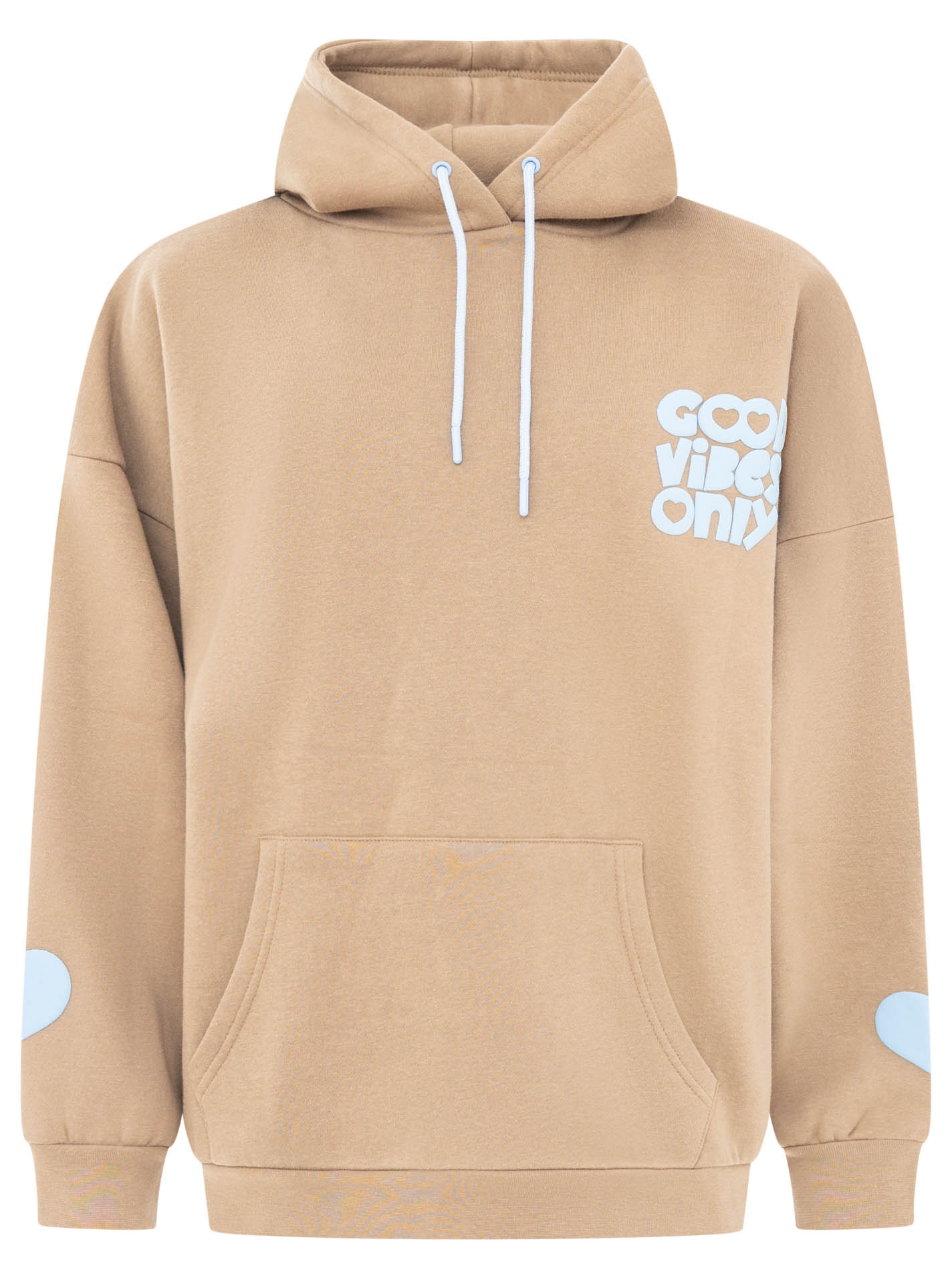 Zwillingsherz Hoodie »"GOOD VIBES"«, coupe oversize, capuche avec cordon, imprimé accrocheur, poche kangourou
