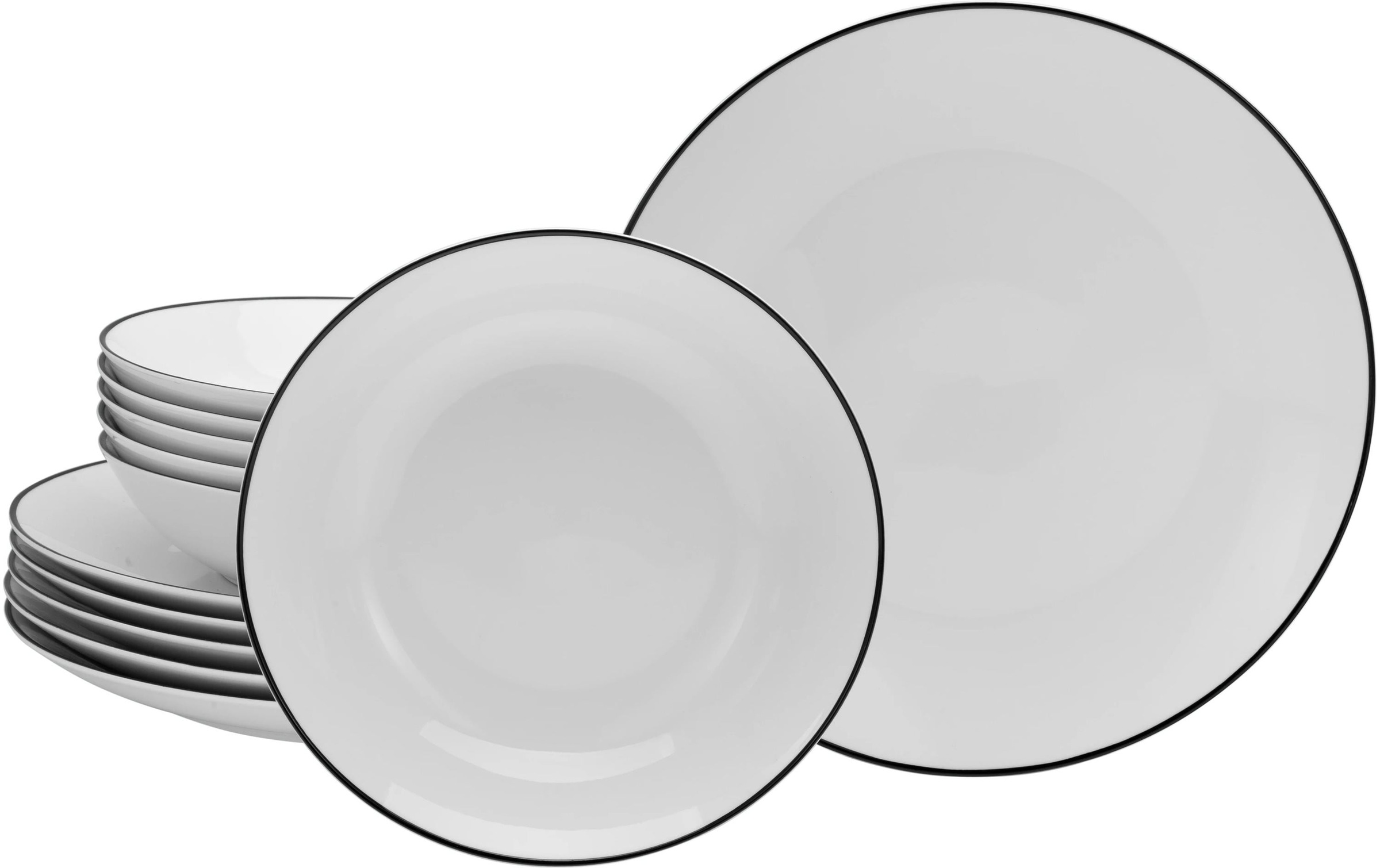 Image of CreaTable "Teller-Set Schwarz/Weiss"