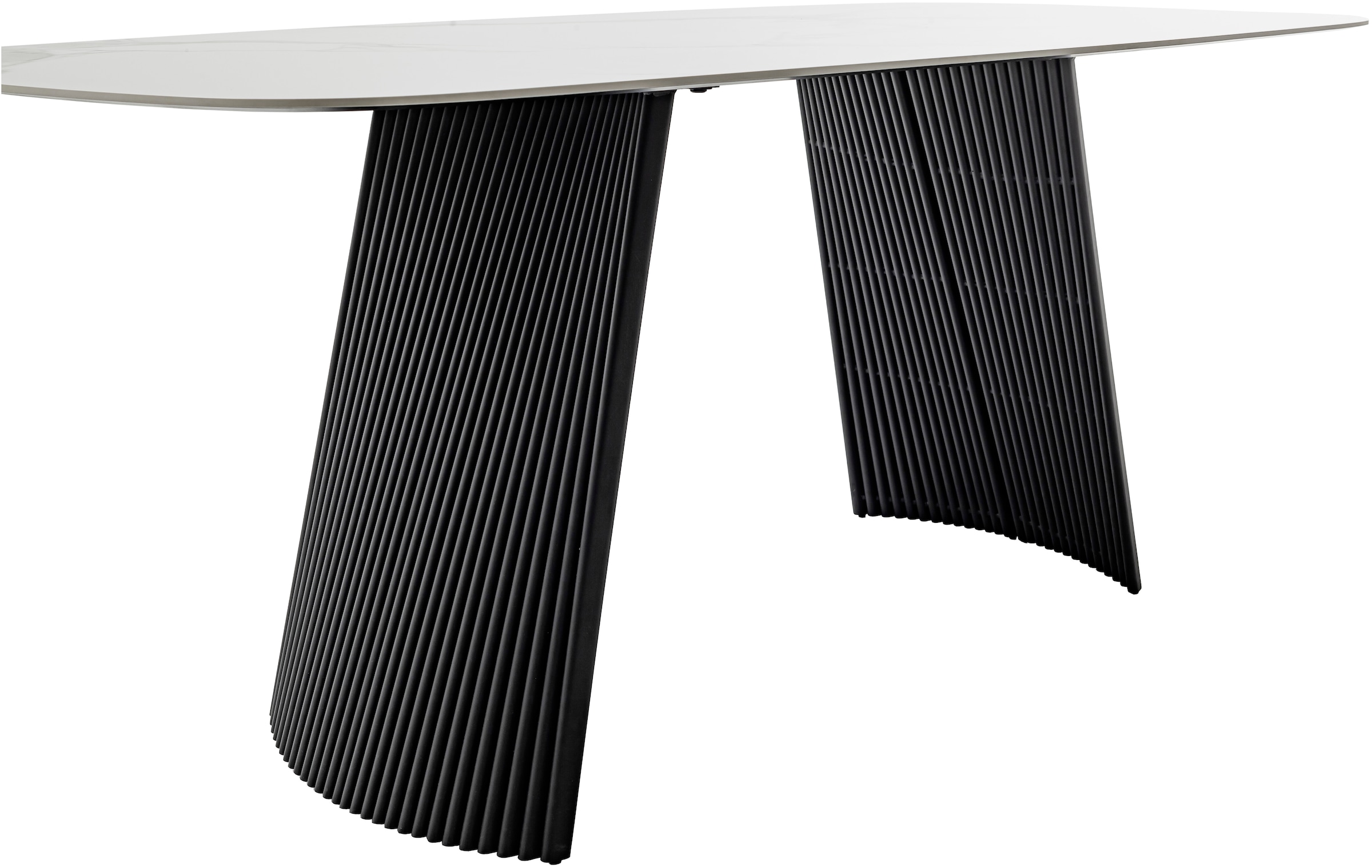 MCA furniture Esstisch »TOBELO Wangentisch 180x90cm«, (1 St.), Keramik, Metall, weiss marmoriert, dining table, 4-6 Personen