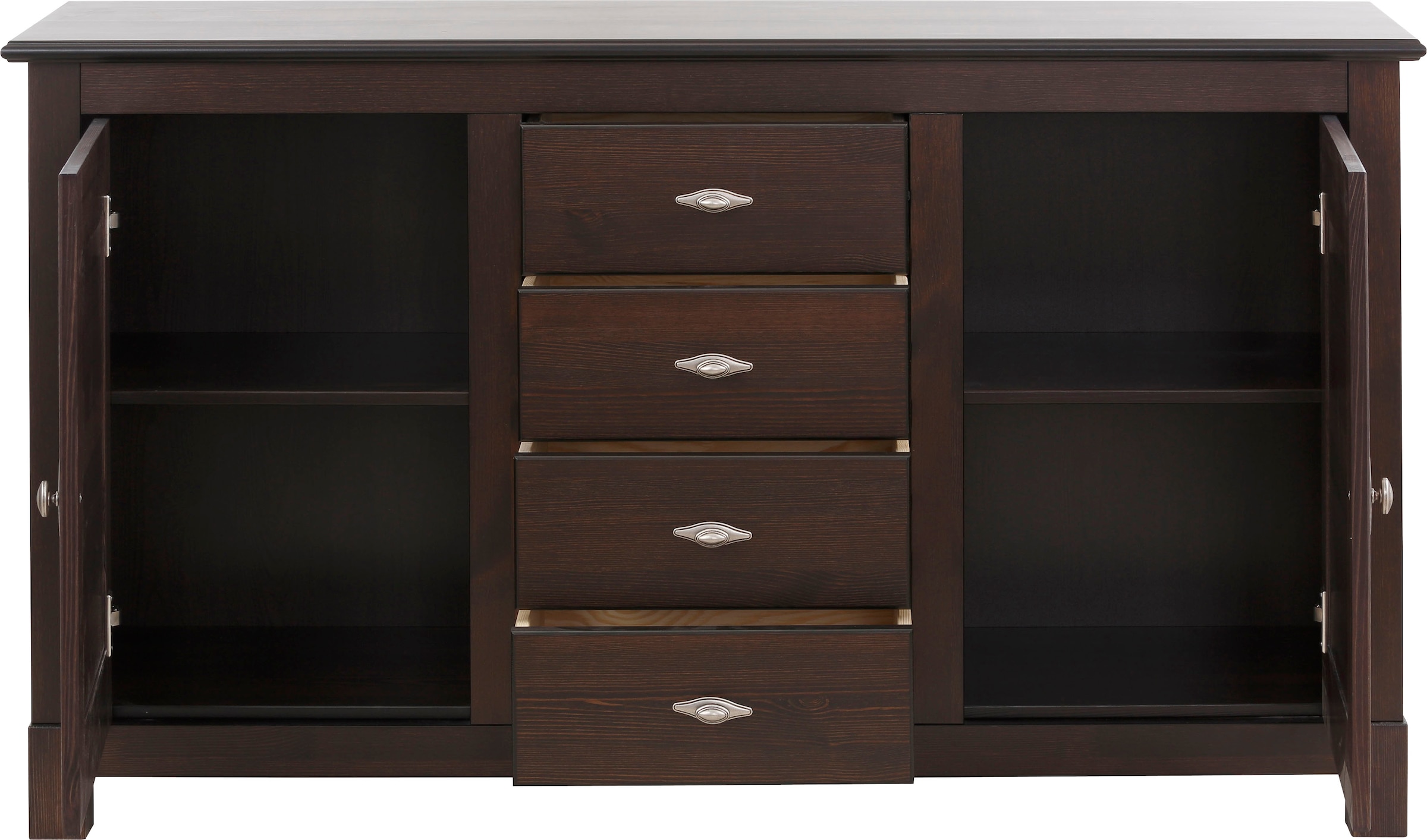 Home affaire Sideboard »Rauna«, (B/T/H: 150/37/84 cm), Kommode, FSC®-zertifiziertes Massivholz, Breite 150 cm