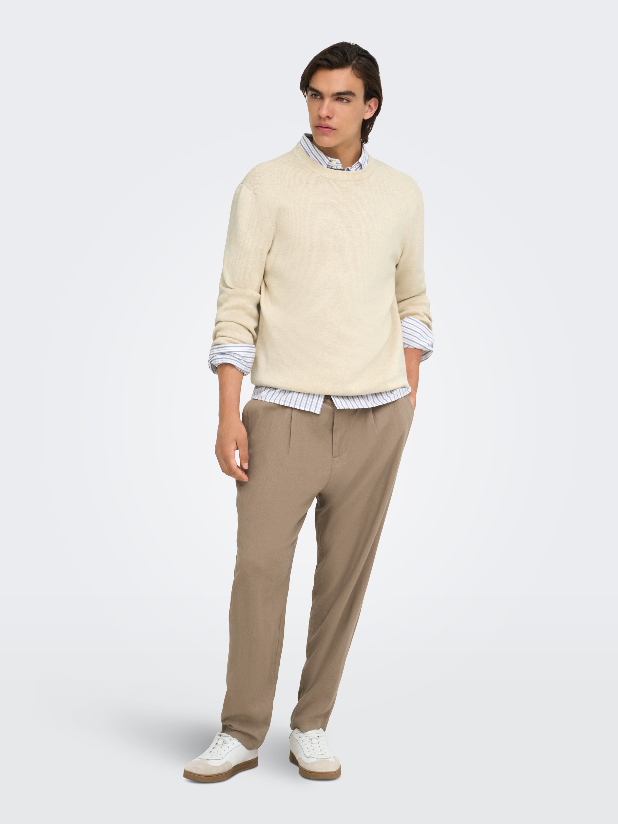 ONLY & SONS Strickpullover »ONSTING RLX CREW NECK KNIT NOOS« Baumwolle, relaxed fit
