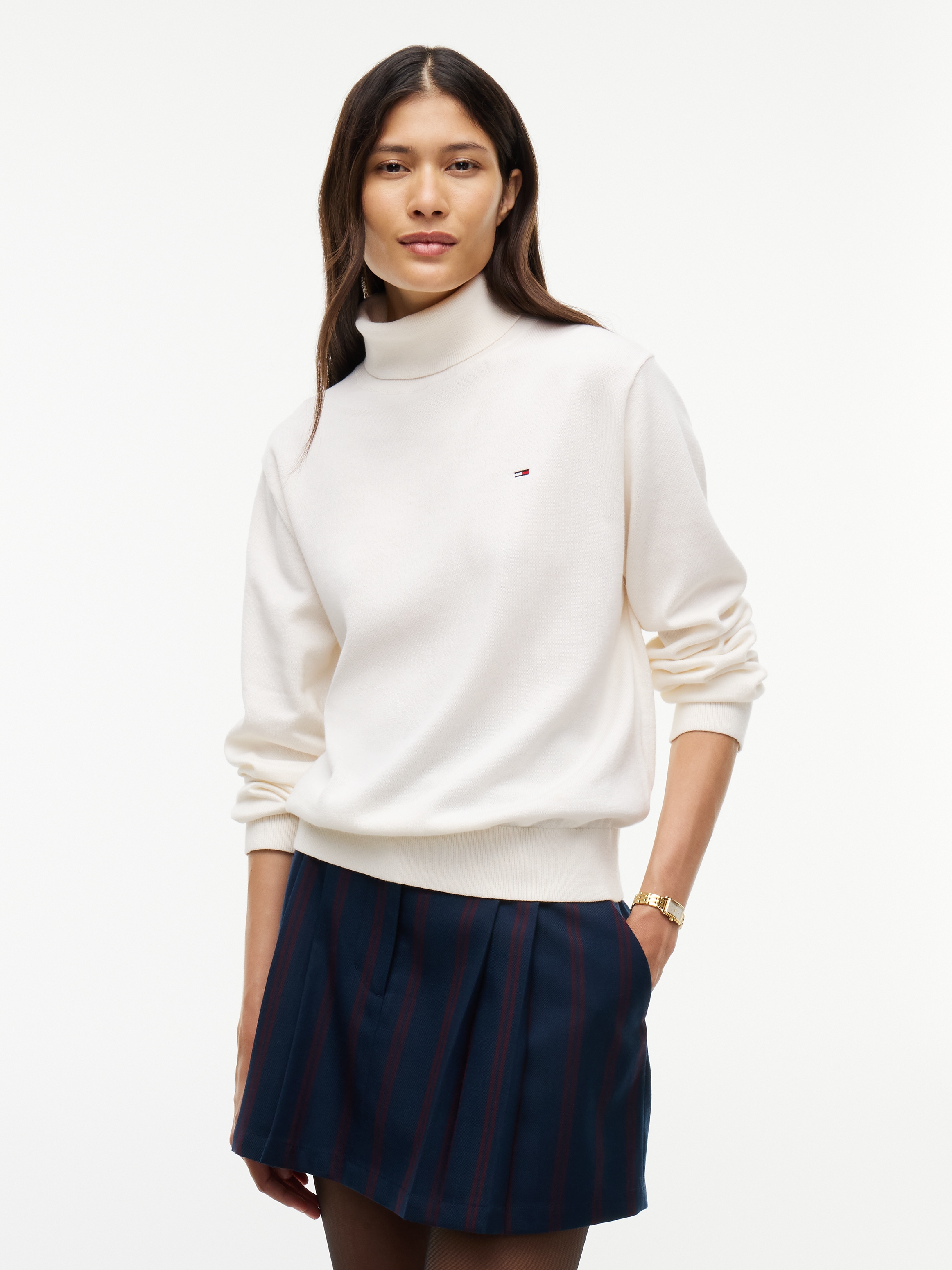 Image of Tommy Jeans Rollkragenpullover "TJW ESSENTIAL TRTLNK SWEATER" Baumwolle