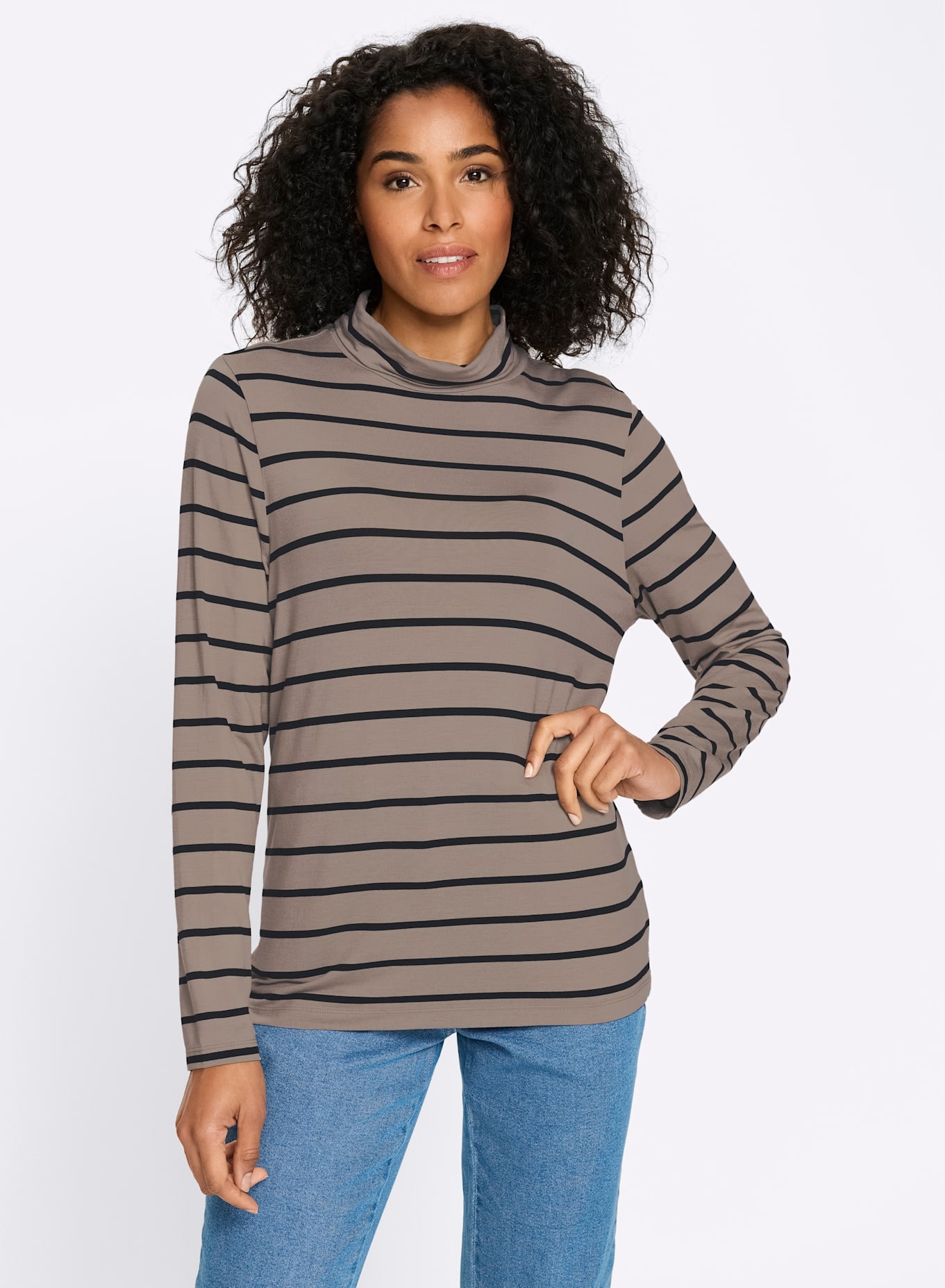 Image of Classic Basics Rollkragenshirt "Stehkragen-Shirt" 1