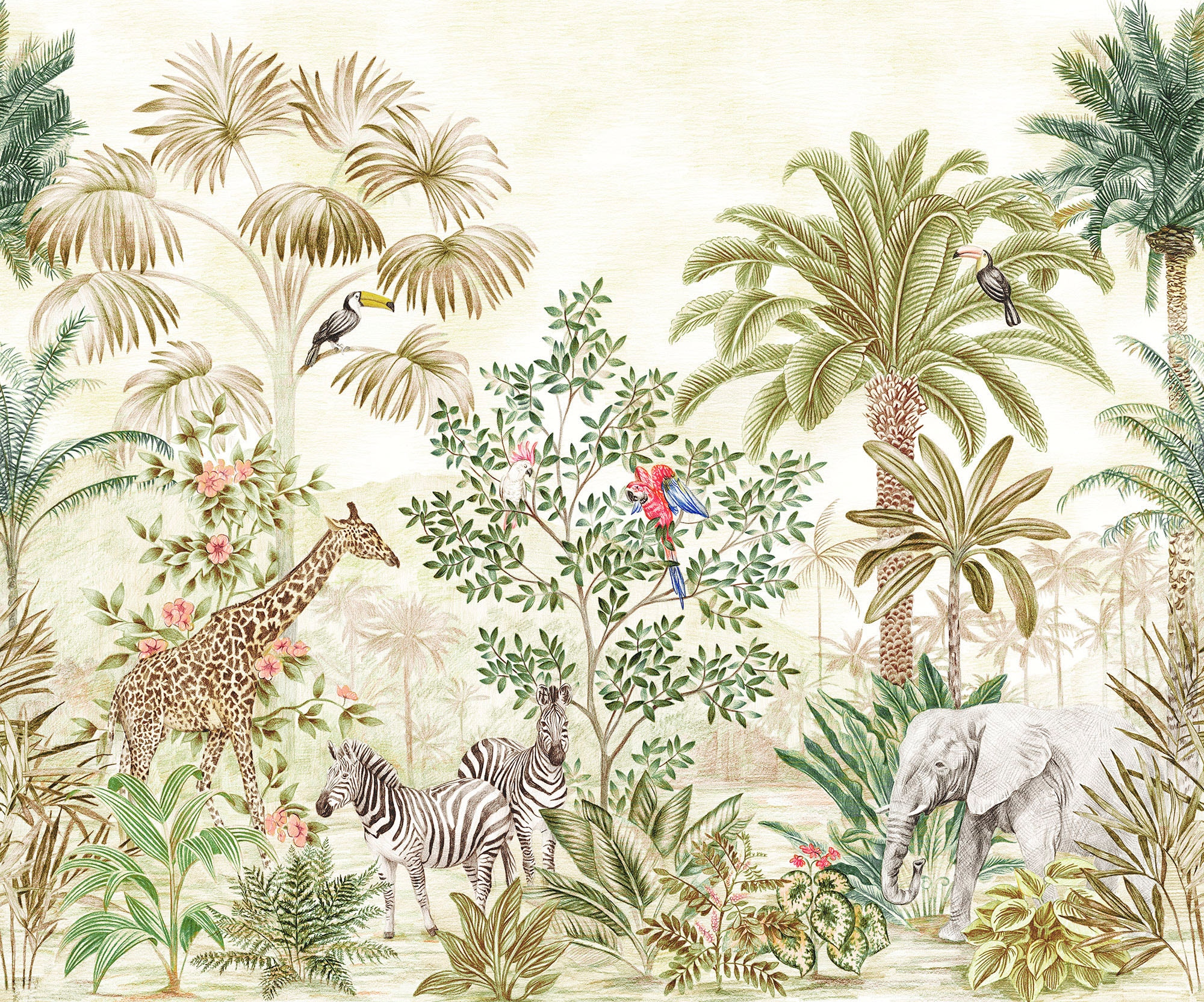 Image of Komar Vliestapete "Digitaldruck Vlies - Wild Wonderland - Grösse 300 x 250 cm" bedruckt glatt Wohnzimmer, Schlafzimmer