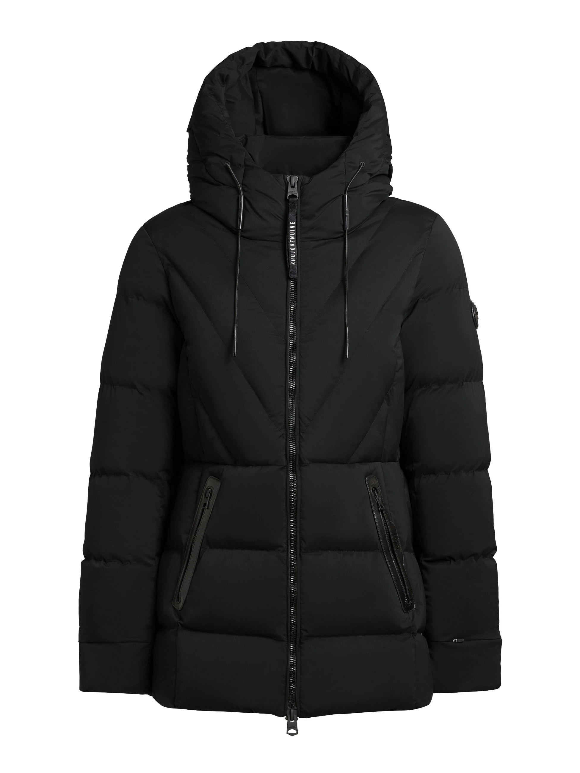 khujo Veste matelassée »RABB« mit Kapuze Applikationen aus Lederimitat