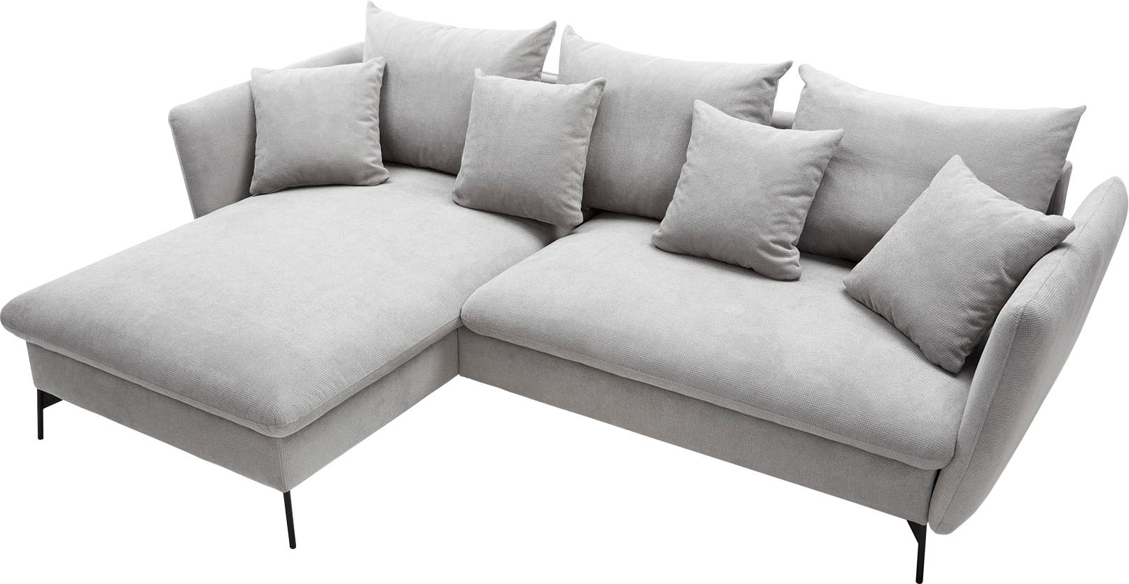 GOODproduct Ecksofa »LIVORNO,258 cm, L-Form,« Schlaffunktion u. Bettkasten (139/224cm), Samt, Struktur, Webstoff