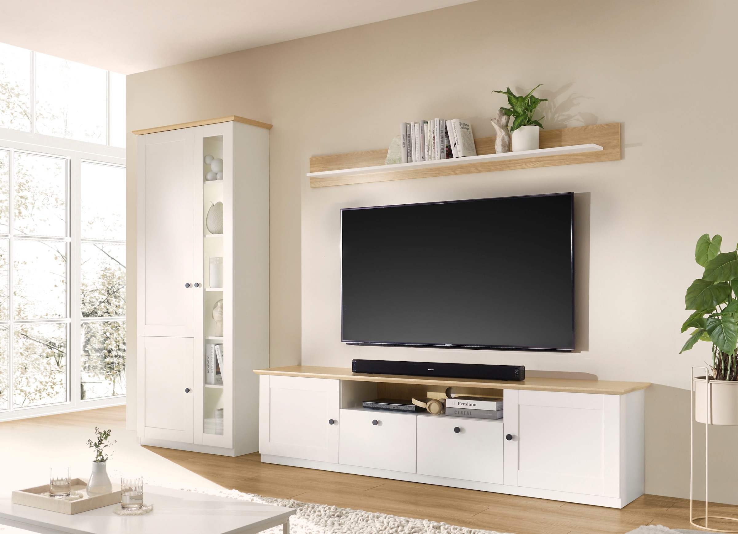 GOODproduct Wohnwand »Brest, Anbauwand im Landhausstil, Komplettset, Wohnzimmer-Set« Set, 3 Stk. tlg.