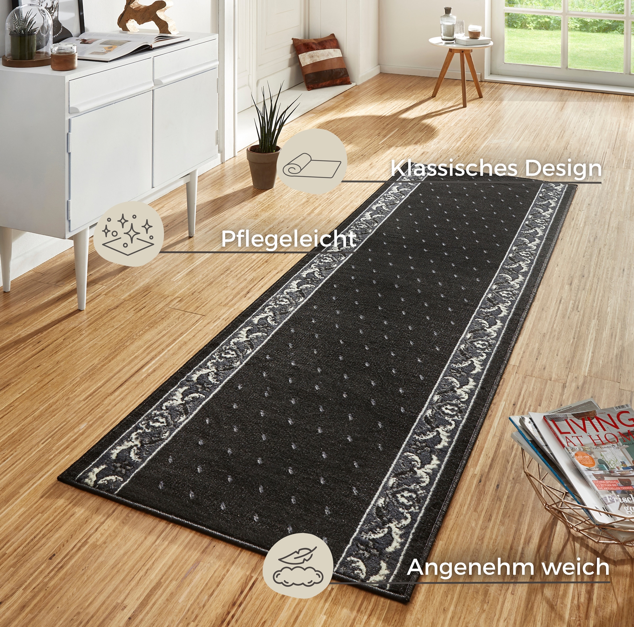 HANSE Home Läufer »Floret«, rechteckig, 9 mm Höhe, Kurzflor, Modern, Weich, Wohnzimmer Teppich, Flur, Eingang, Deko