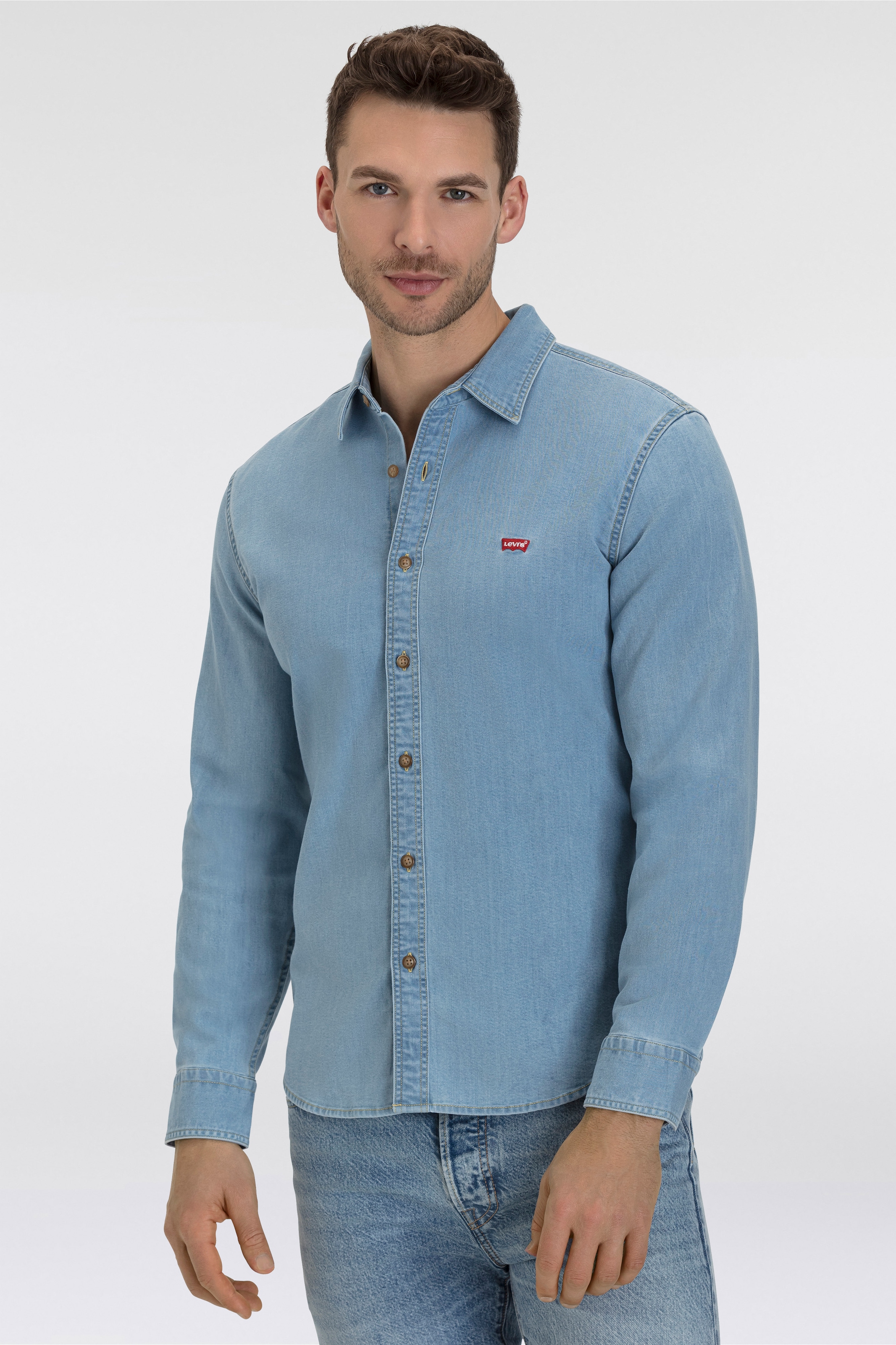 Levi's® Jeanshemd »LS BATTERY HM SHIRT SLIM«, aus pflegeleichtem Baumwollmix