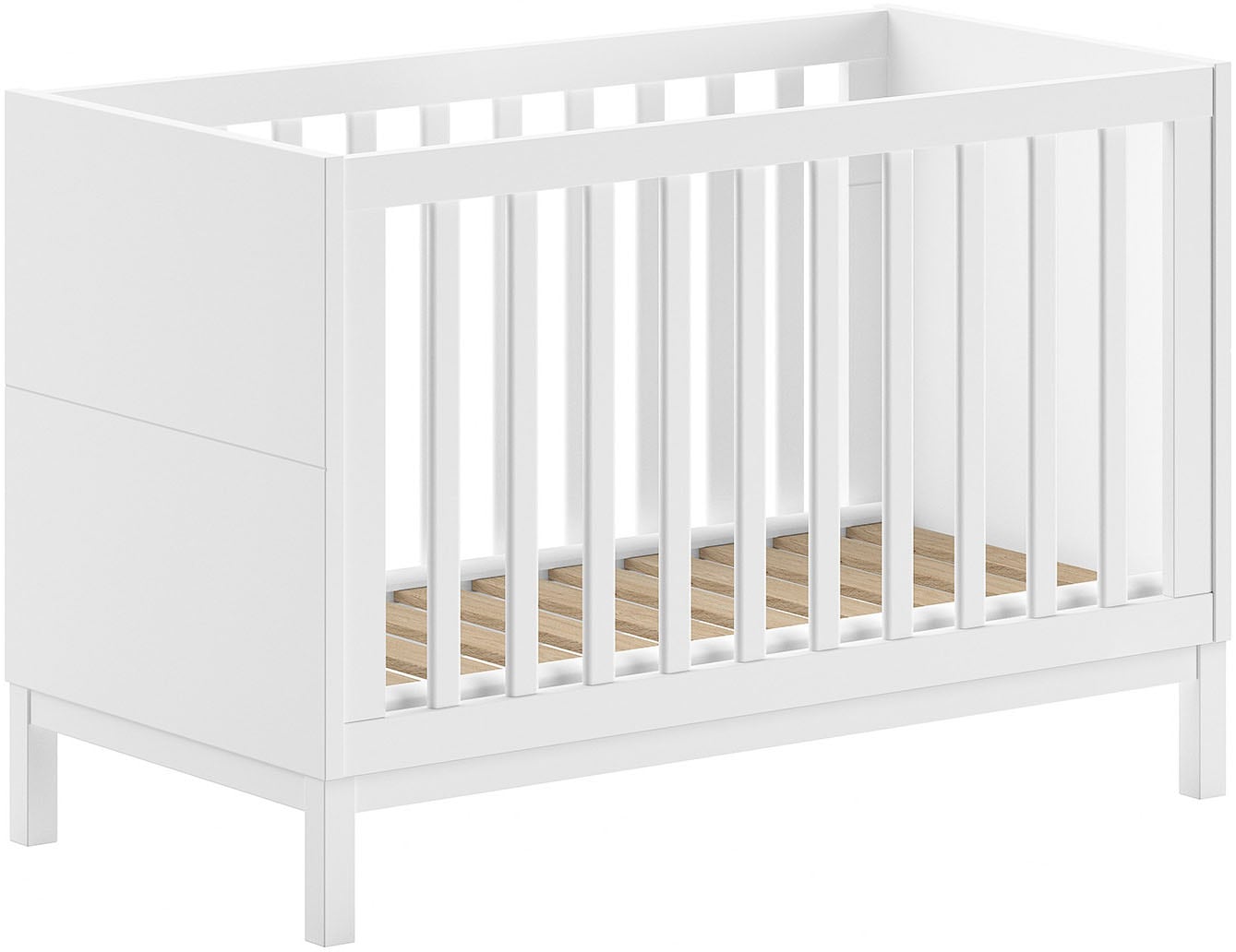 Vipack Ensemble de meubles pour bébé »Set best. aus Babybett 60/120, Kommode 3 Schubladen und Wickelaufsatz« 3 cuis tlg. au design épuré, surface laquée facile d'entretien en blanc