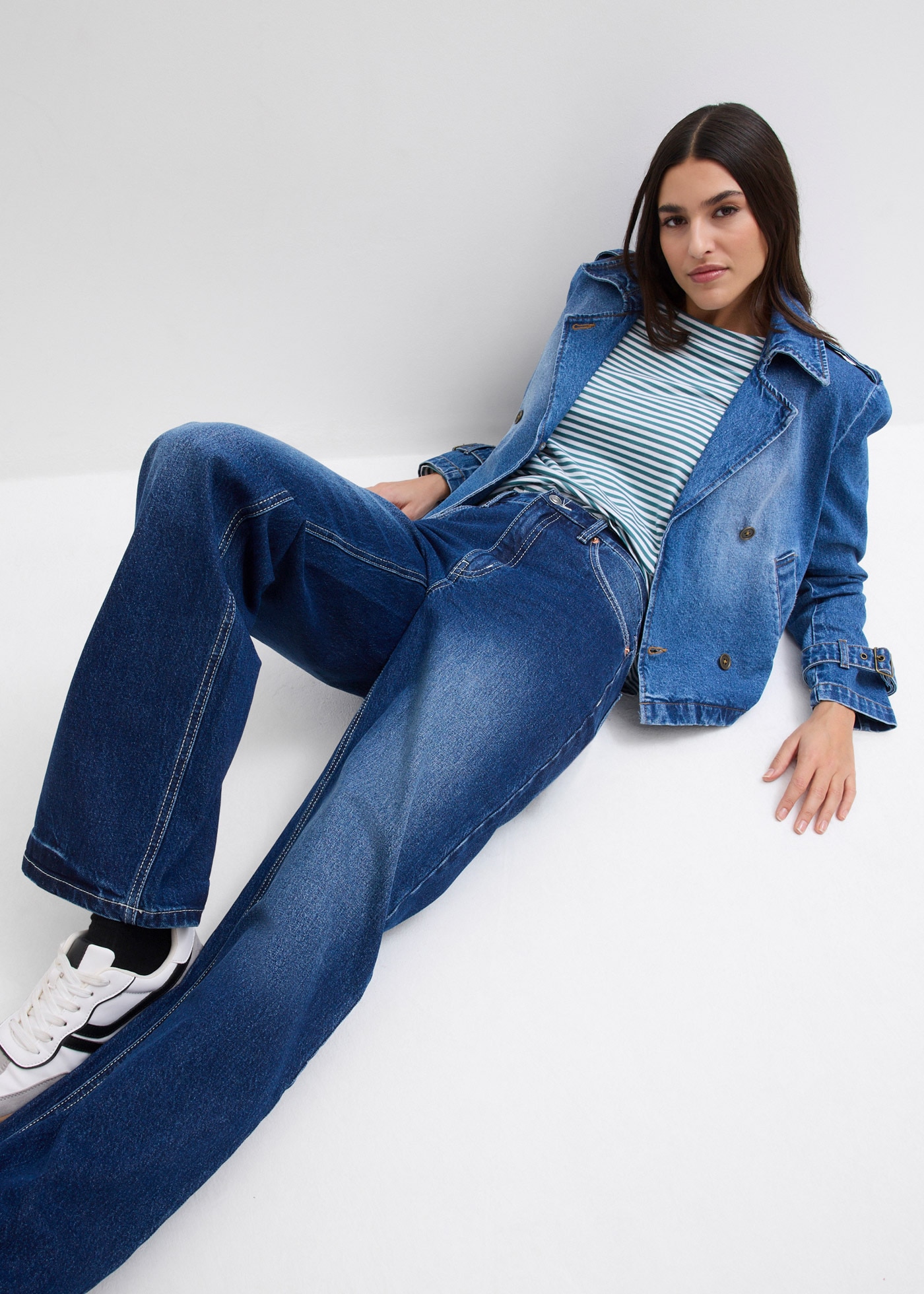 bonprix Jeans large loose fit Passform, hoher Bund, aus überwiegend Baumwolle