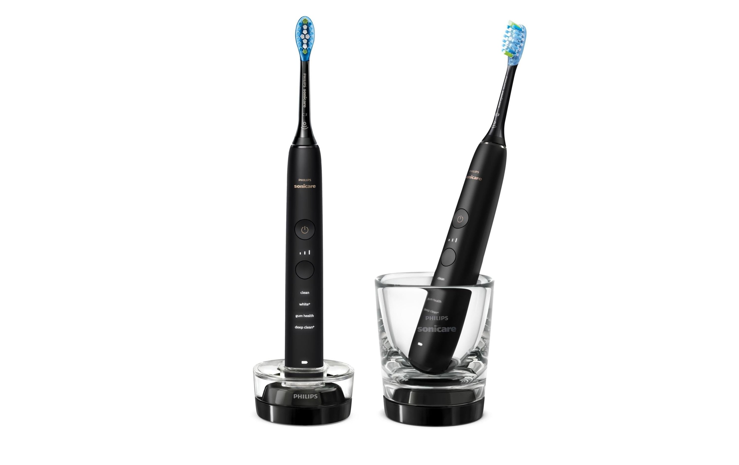 Image of Philips Schallzahnbürste "HX9914" 2 Stk. Aufsteckbürsten DiamondClean Premium Schallzahnbürste, Doppelpack inkl. Ladeglas