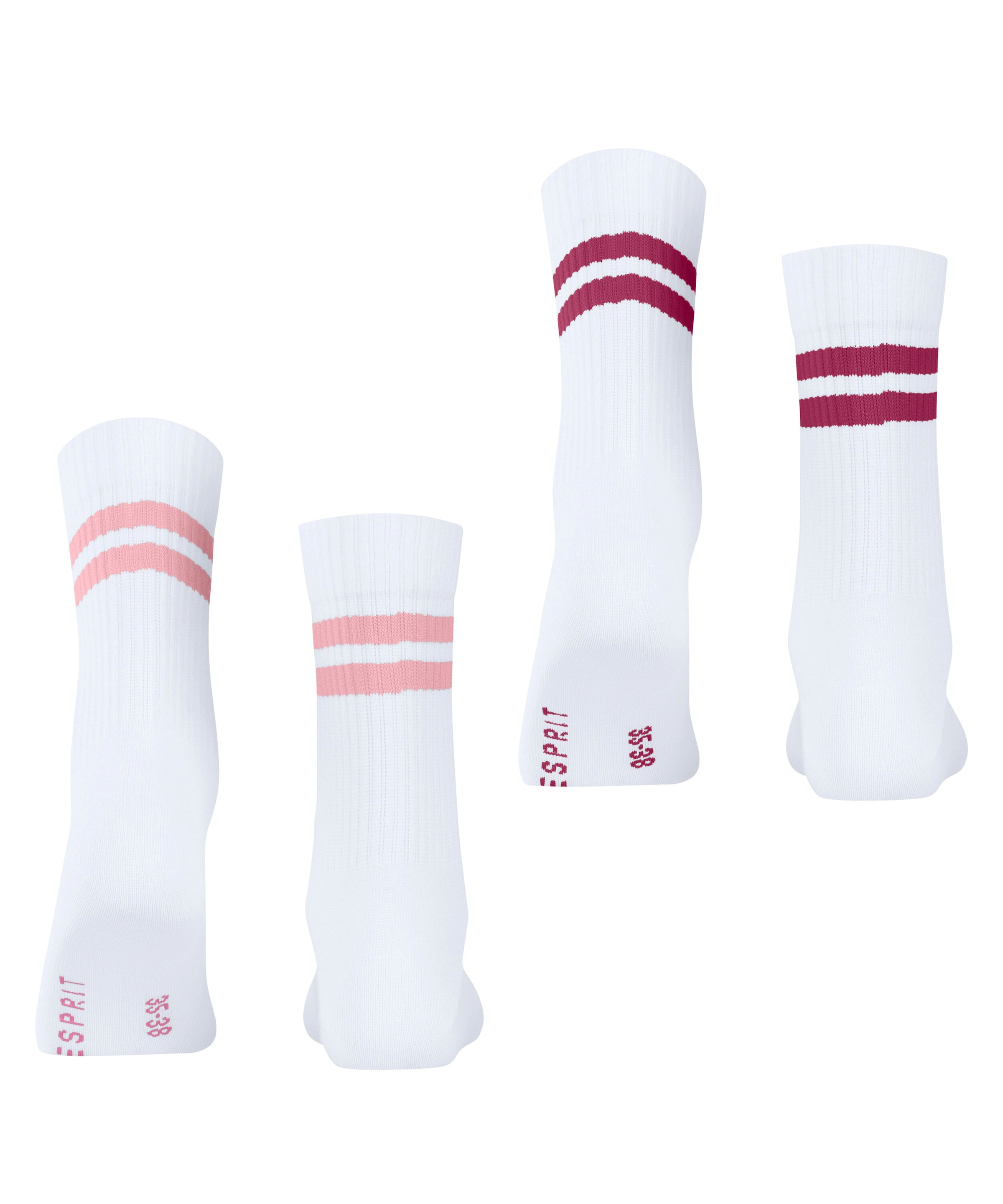Esprit Chaussettes de tennis »Tennis Stripe« 2 paires,  avec bandes contrastées, design sportif, coupe parfaite