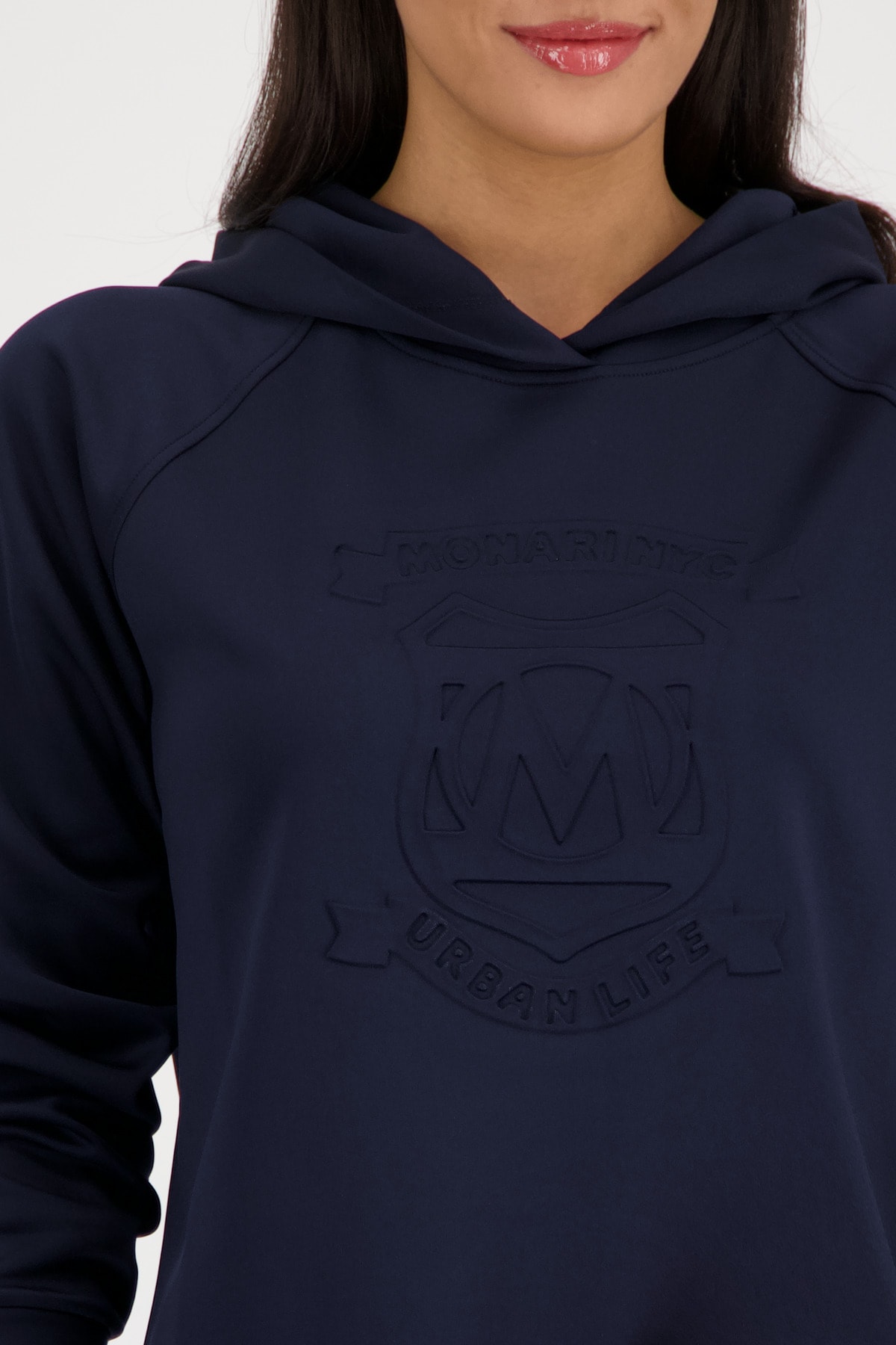 Monari Sweat à capuche , Regular Fit, geprägtes Emblem
