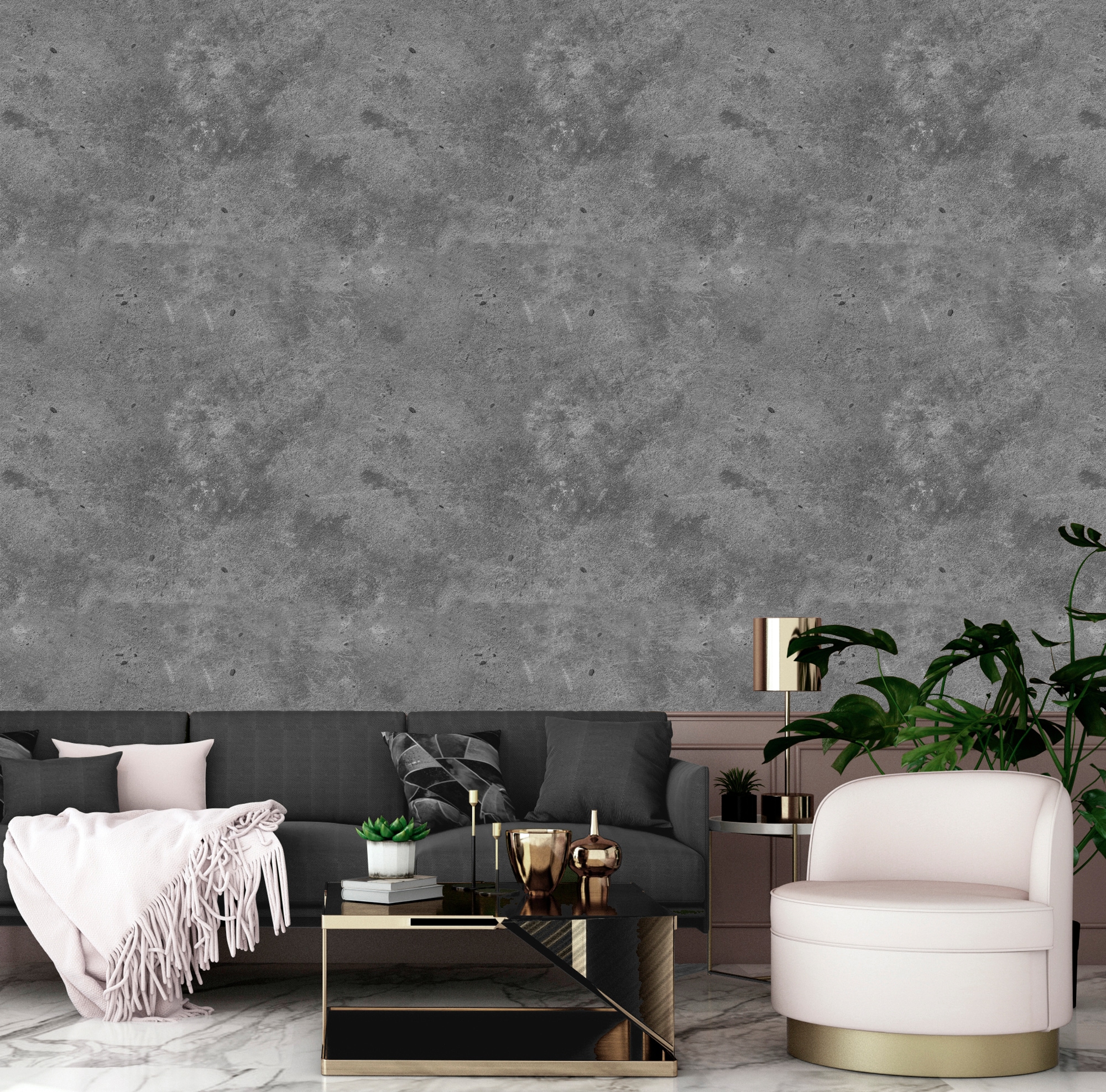 queence Vinyltapete »Amanda« Steinoptik glatt 90x250cm, selbstklebend, kinderleichte Anbringung, , Sticker